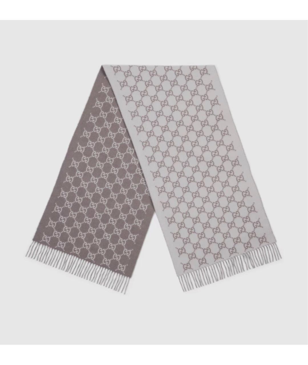 GUCCI Серый кашемировый шарф, фото 2