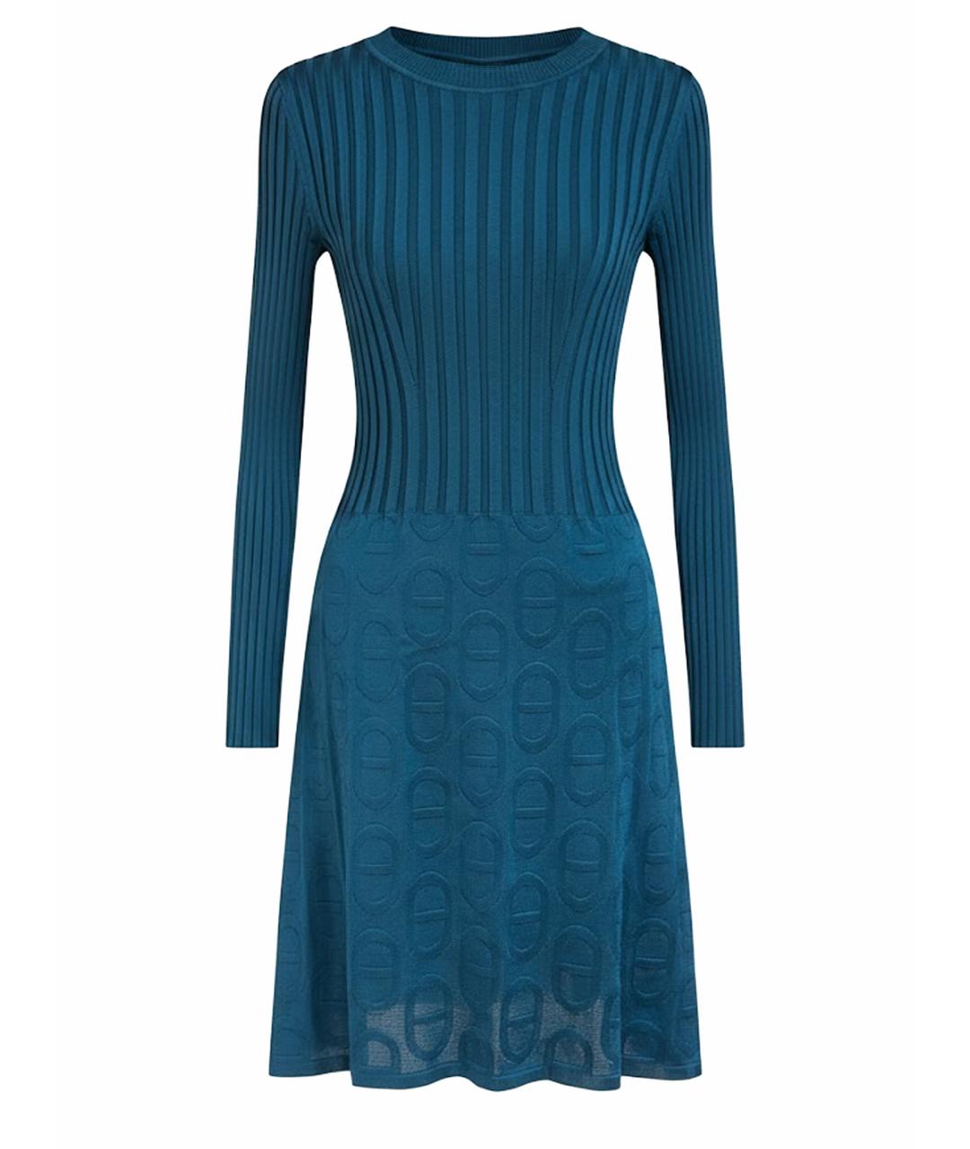 HERMES Бирюзовое шелковое повседневное платье, фото 1