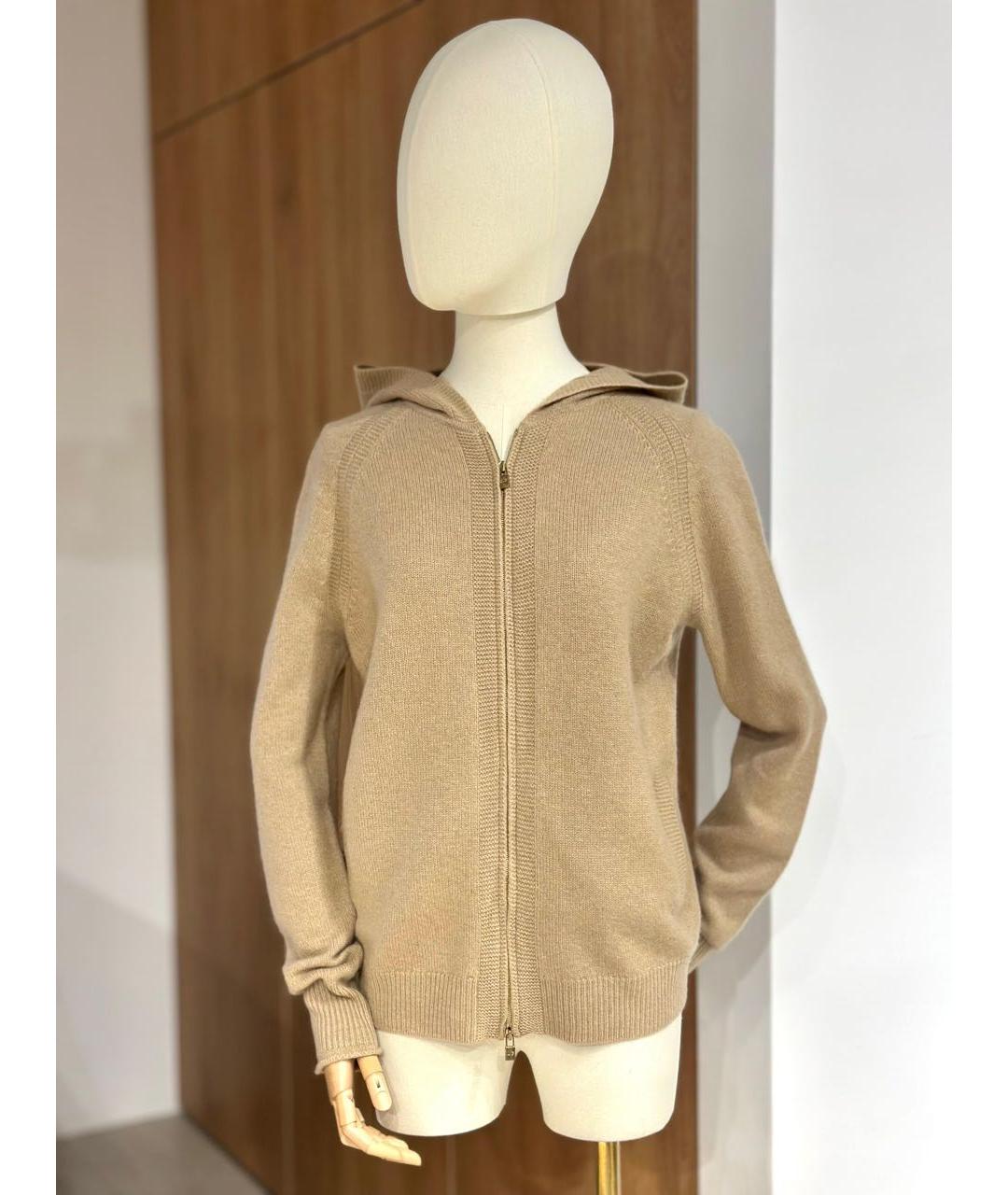 LORO PIANA Бежевый кашемировый кардиган, фото 3
