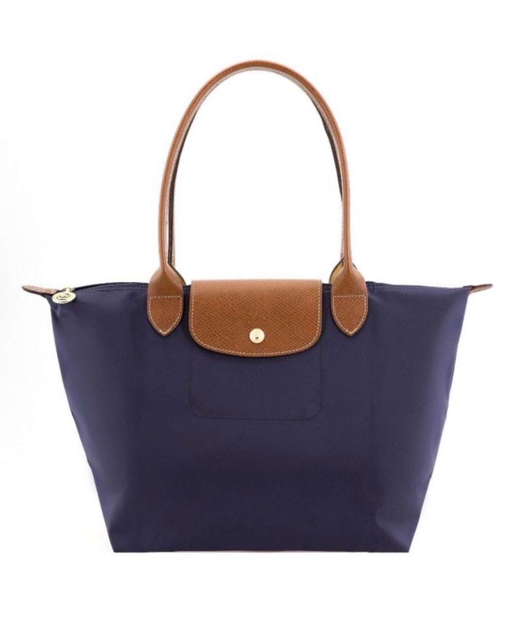 LONGCHAMP Темно-синяя тканевая сумка с короткими ручками, фото 8