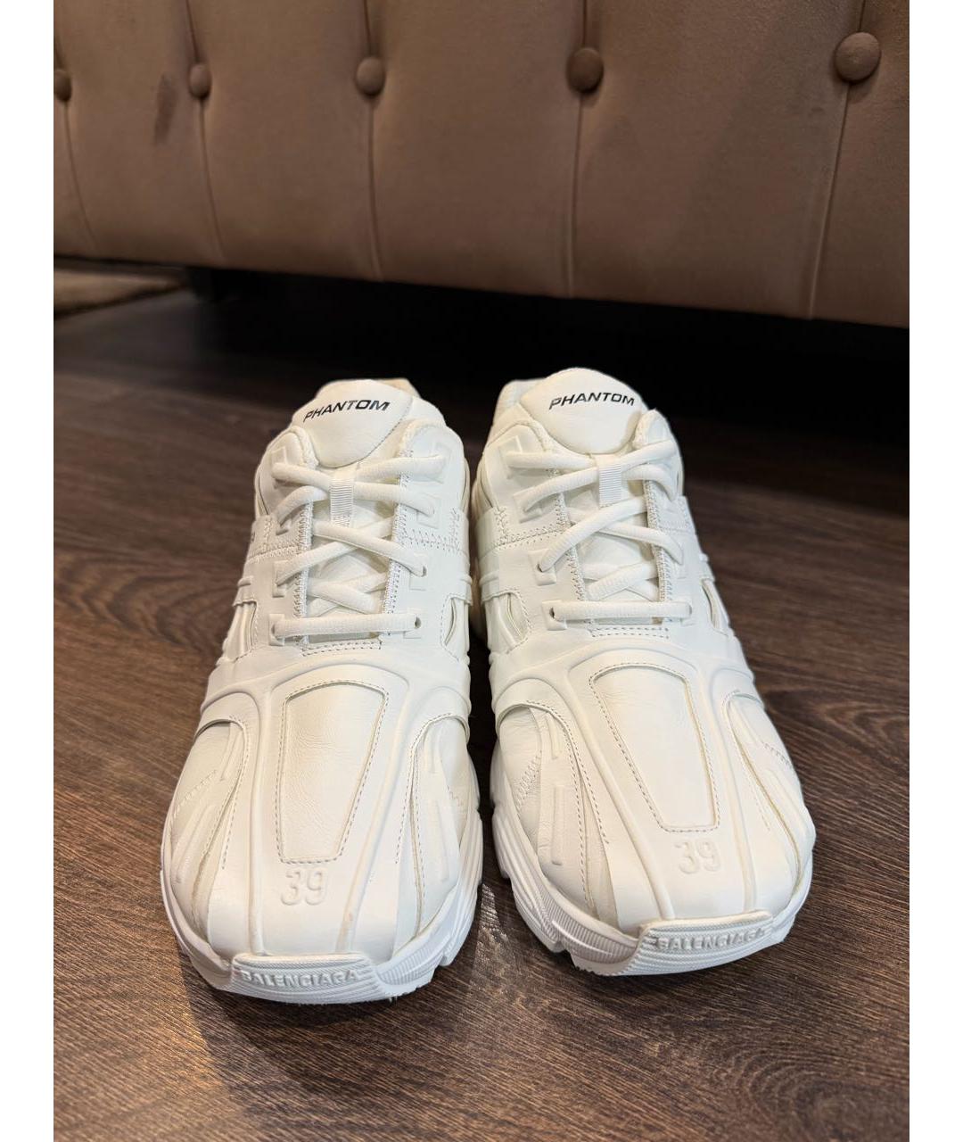 BALENCIAGA Белые кожаные низкие кроссовки / кеды, фото 2