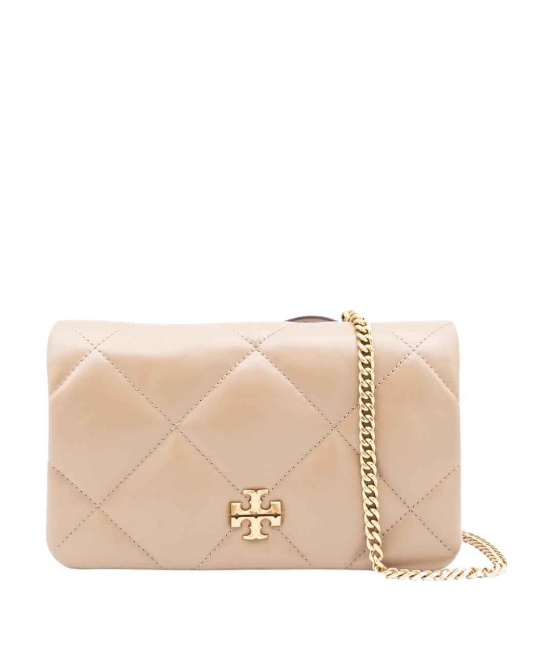 TORY BURCH Бежевая кожаная сумка через плечо, фото 1