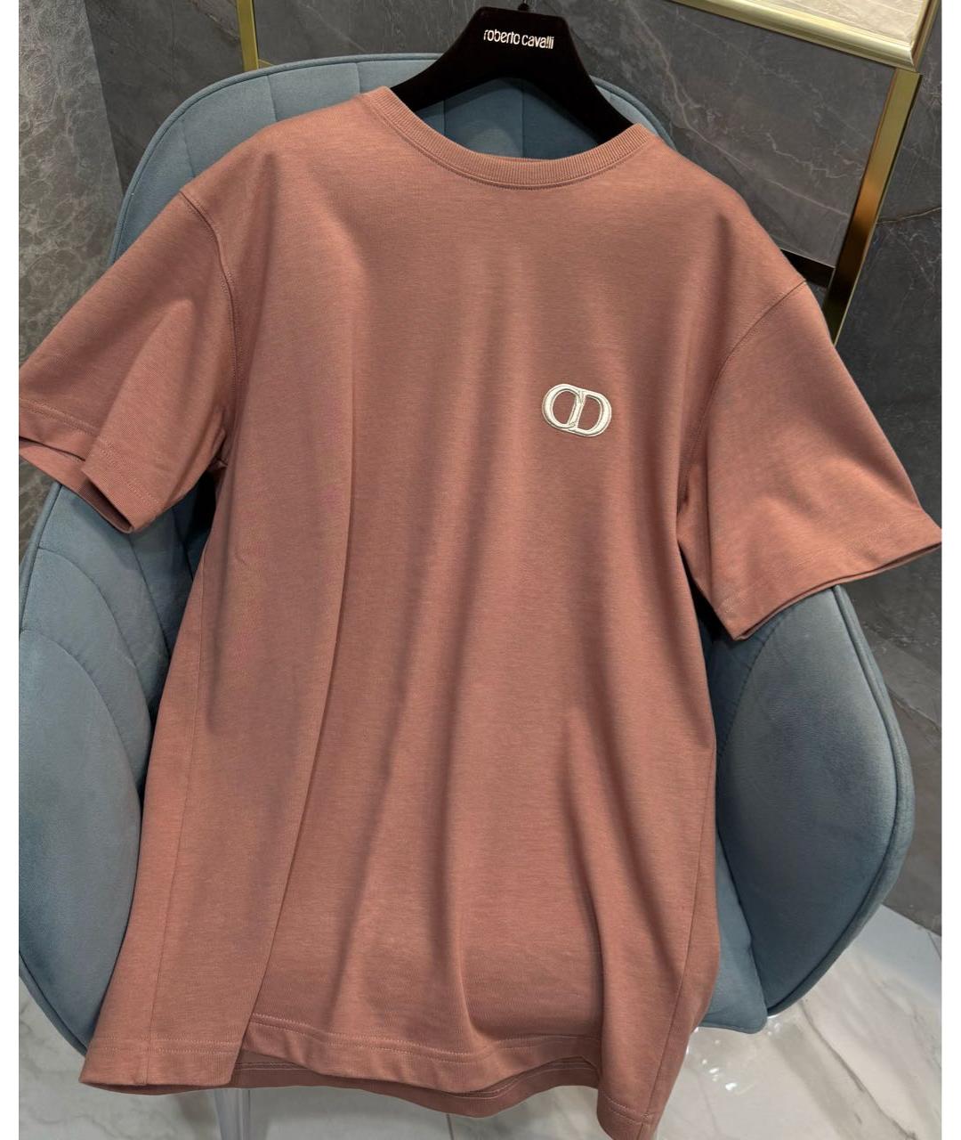 CHRISTIAN DIOR Розовая хлопковая футболка, фото 3