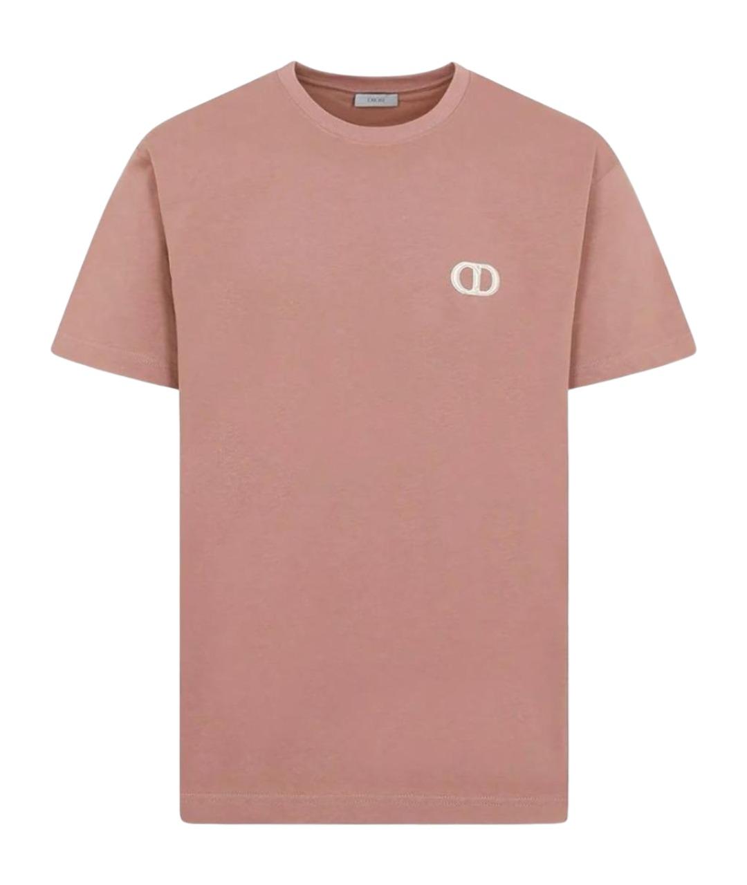 CHRISTIAN DIOR Розовая хлопковая футболка, фото 1