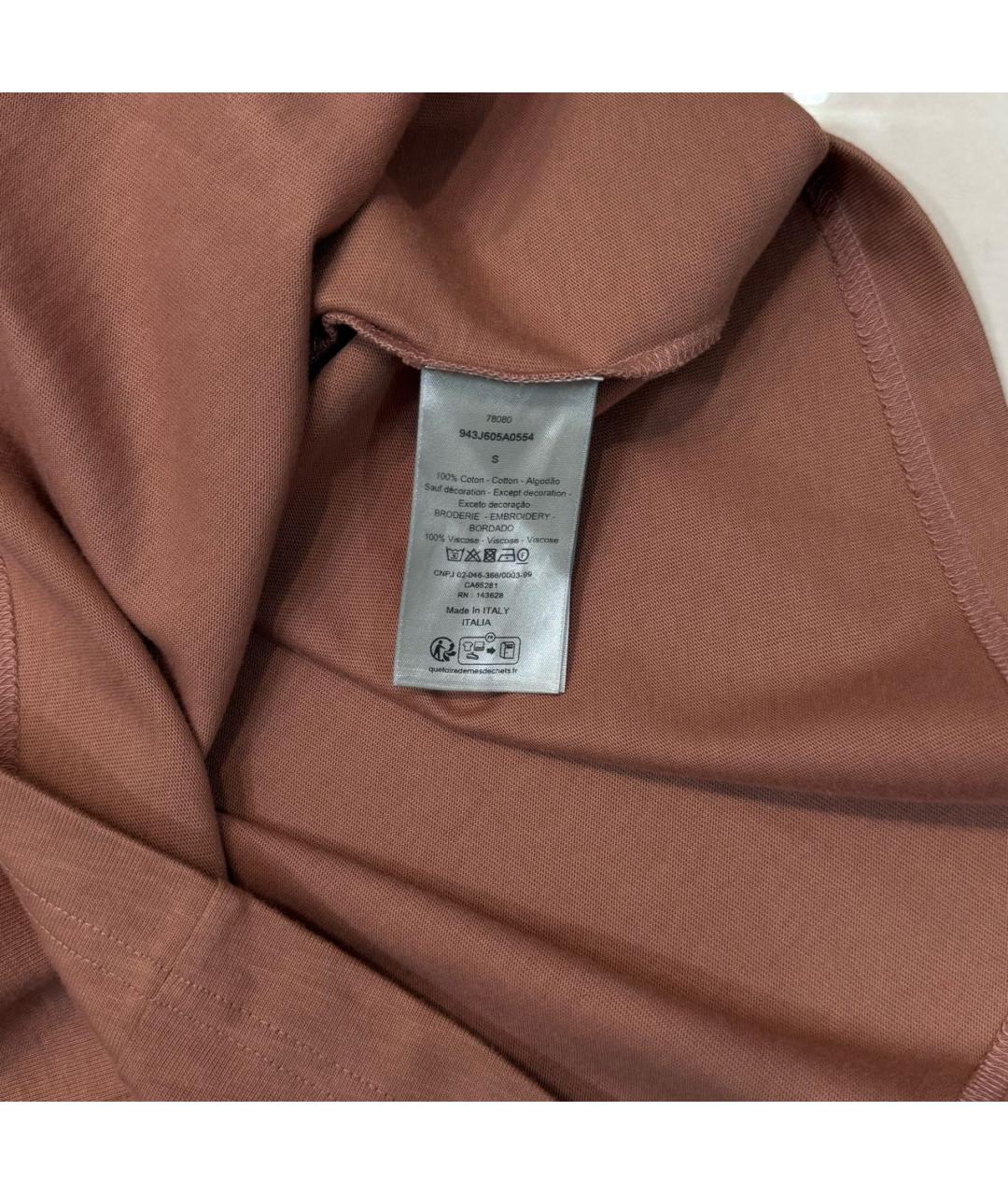 CHRISTIAN DIOR Розовая хлопковая футболка, фото 4