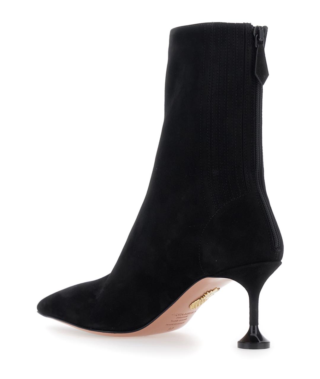 AQUAZZURA Черные замшевые ботильоны, фото 2
