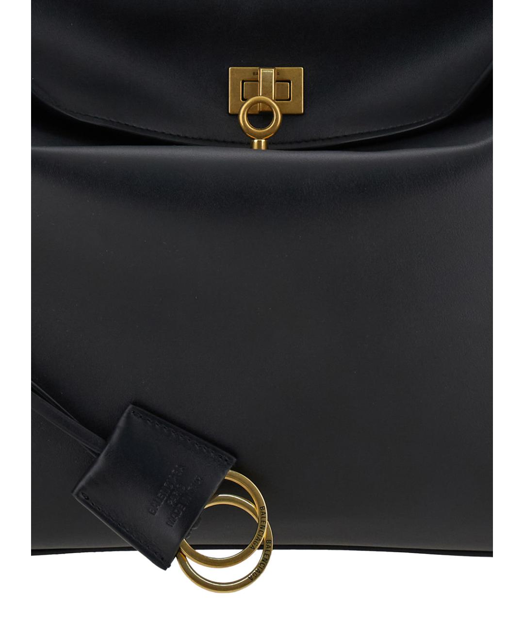 BALENCIAGA Черная кожаная сумка тоут, фото 3