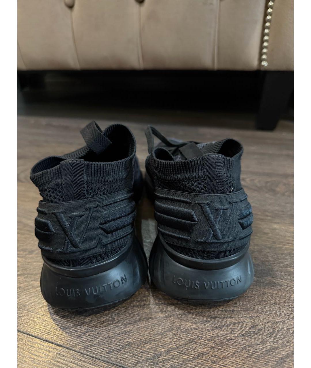 LOUIS VUITTON Черные текстильные низкие кроссовки / кеды, фото 3