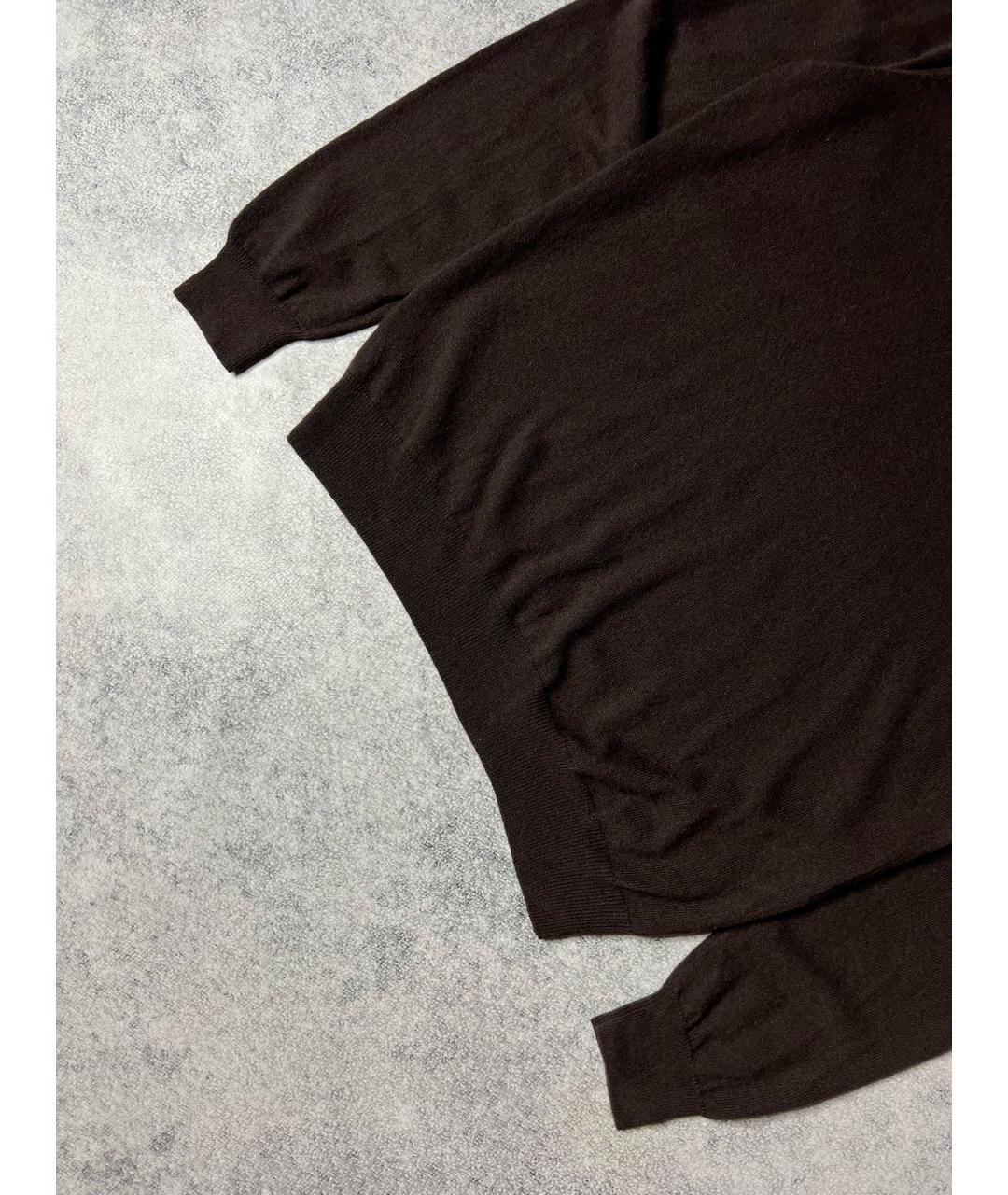 MALO Коричневый шерстяной джемпер / свитер, фото 6
