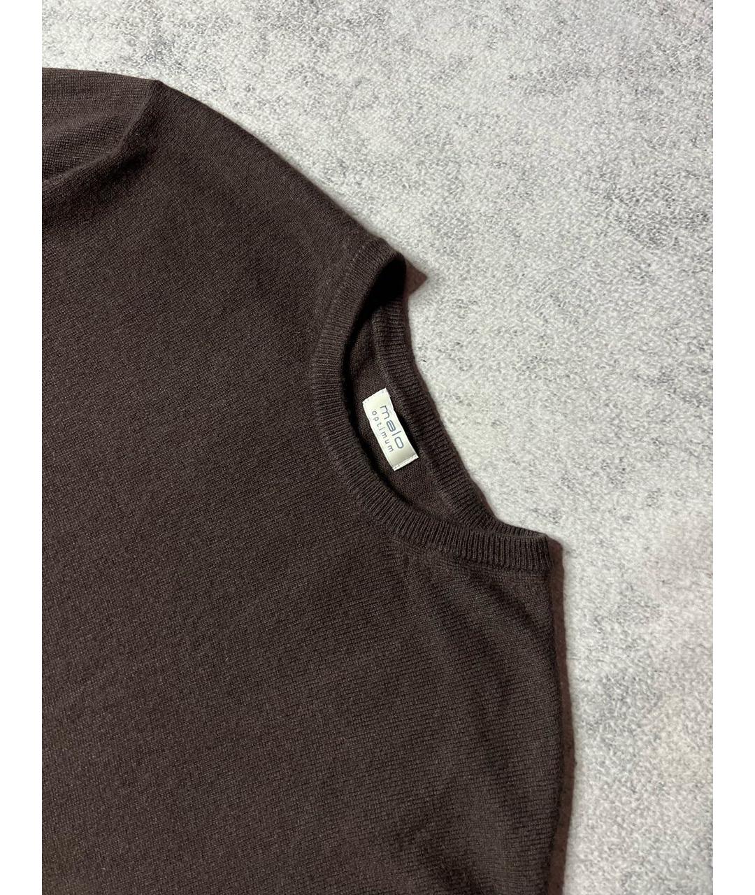 MALO Коричневый шерстяной джемпер / свитер, фото 5