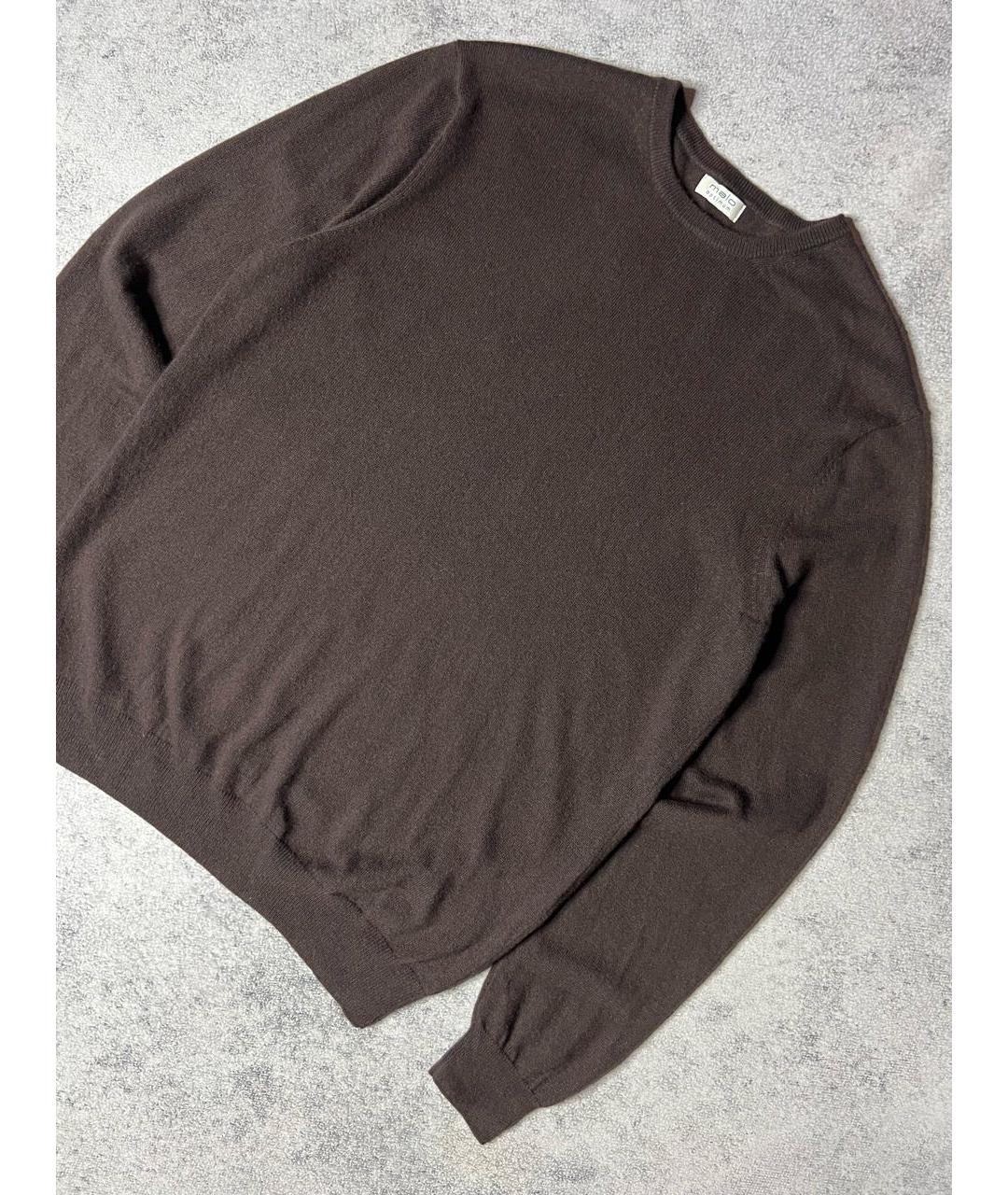 MALO Коричневый шерстяной джемпер / свитер, фото 4