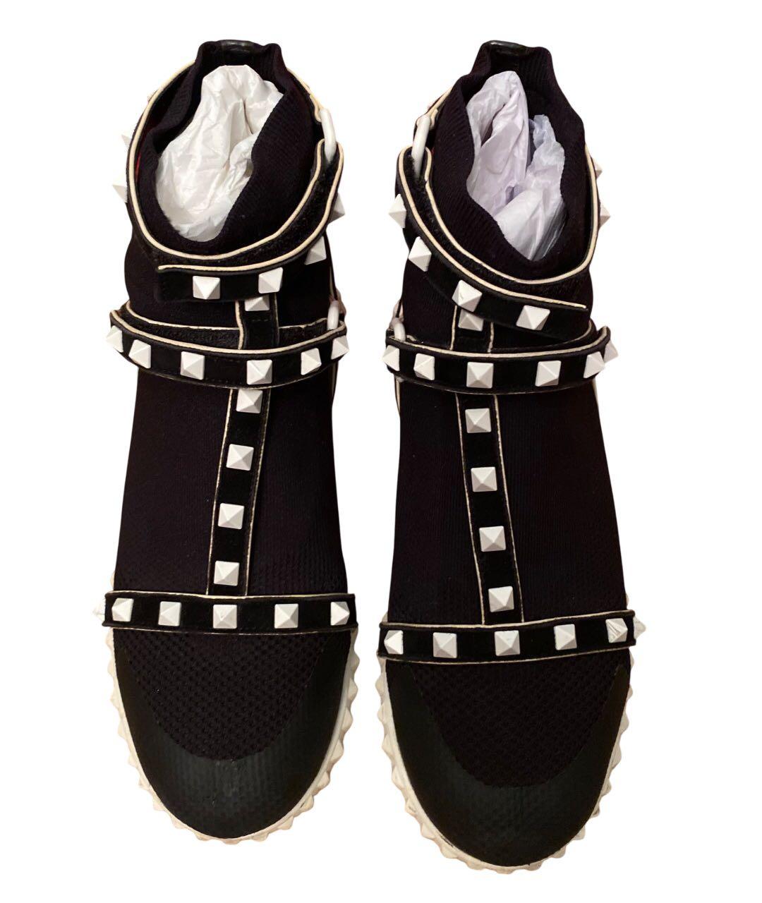 VALENTINO Черные текстильные кроссовки, фото 2