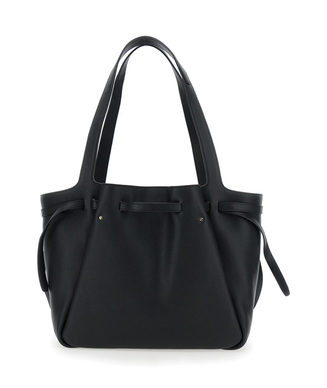 TORY BURCH Черная кожаная сумка тоут, фото 1