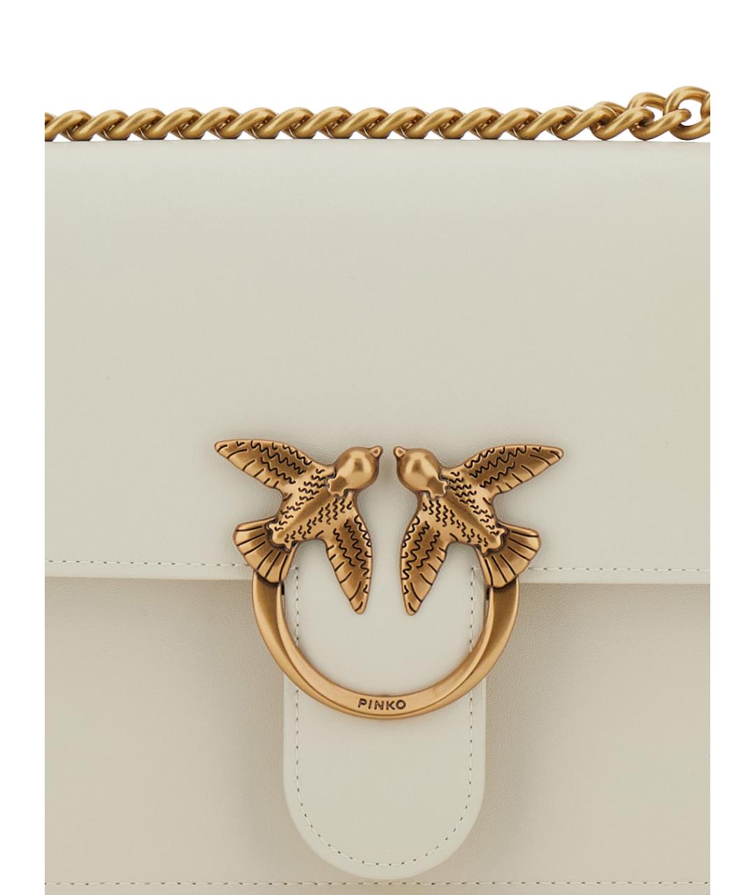 PINKO Белая кожаная сумка через плечо, фото 3