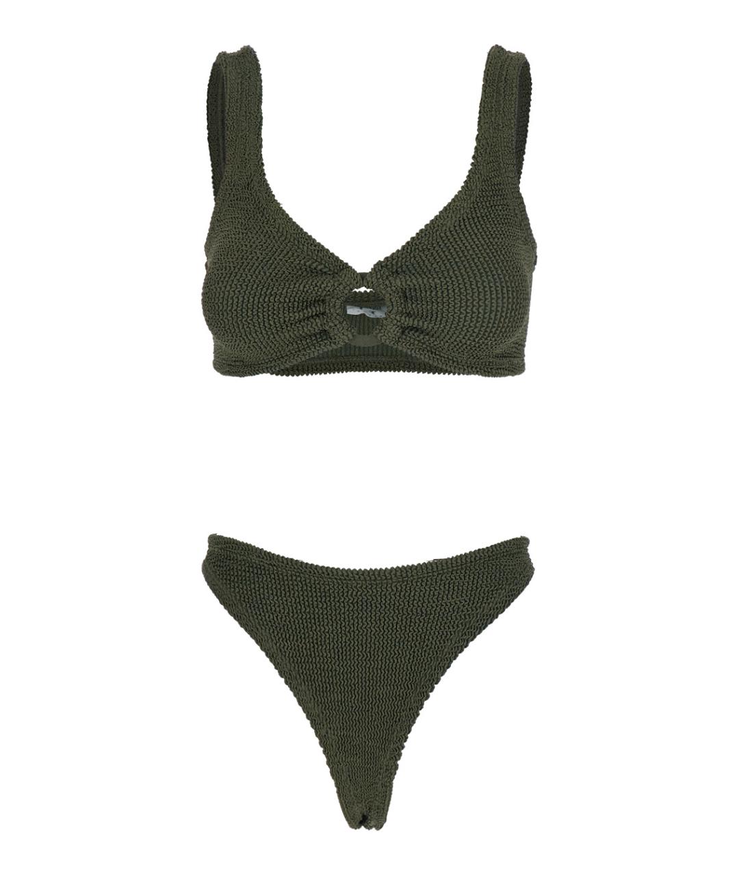 HUNZA G Зеленый полиамидовый купальник, фото 1