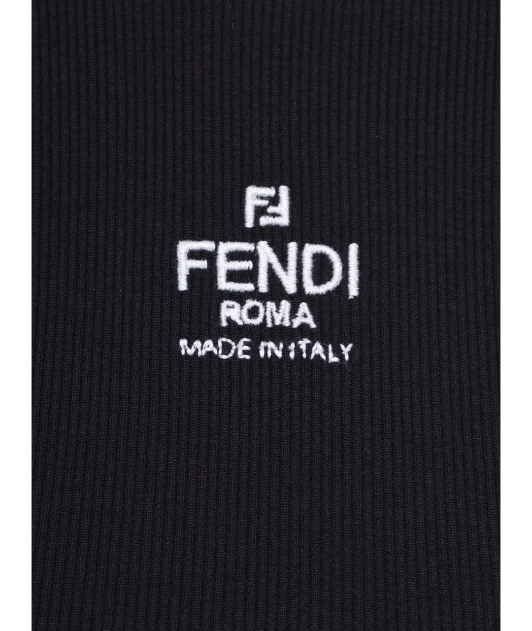 FENDI Черная хлопковая футболка, фото 3