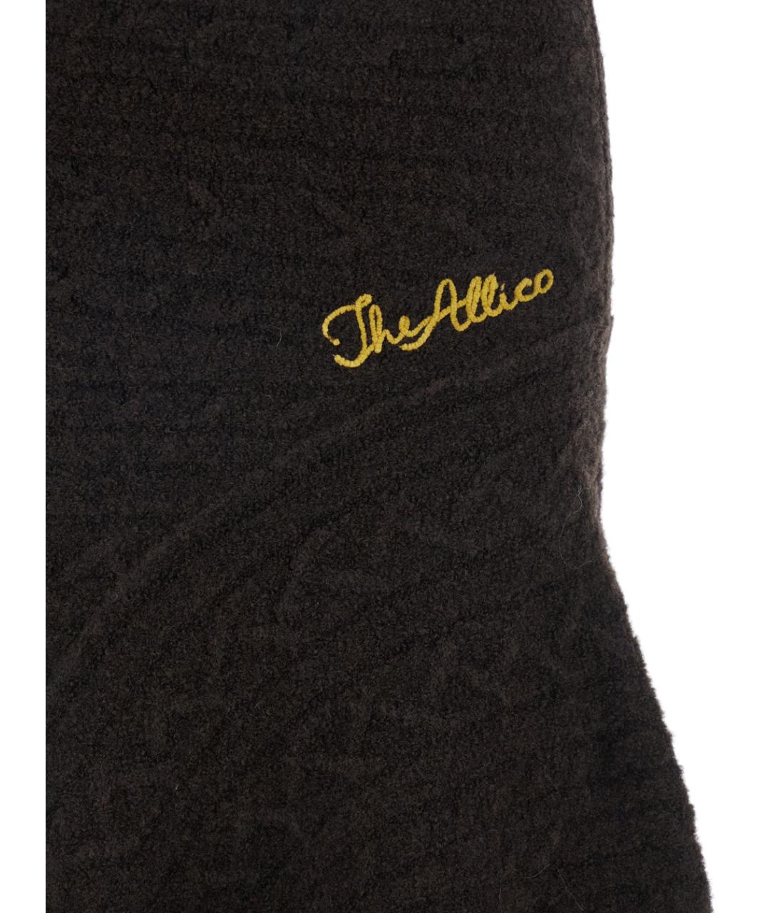 THE ATTICO Коричневая шерстяная юбка миди, фото 3