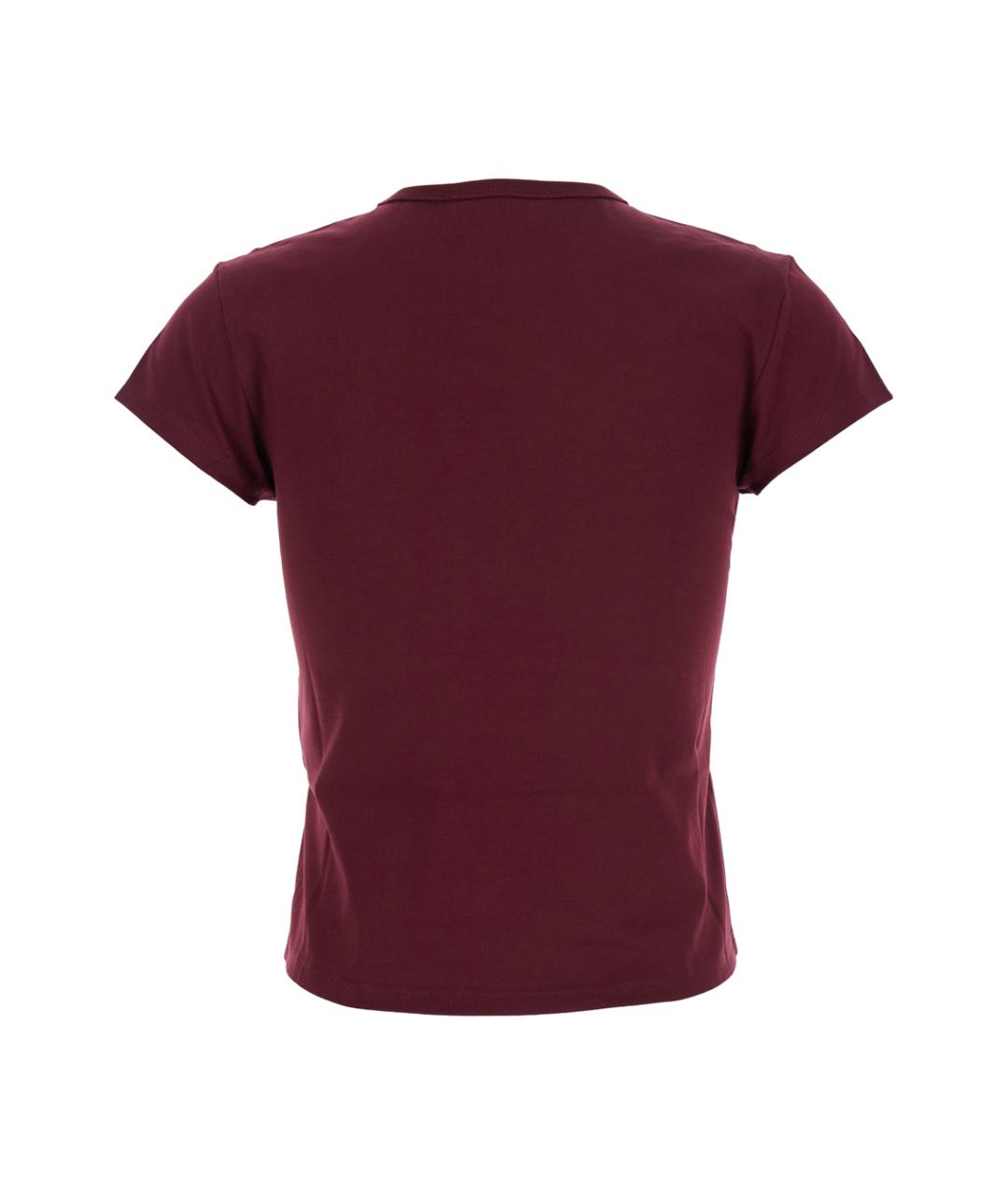 THE ATTICO Бордовая хлопковая футболка, фото 2