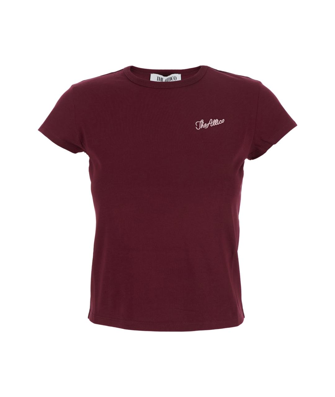 THE ATTICO Бордовая хлопковая футболка, фото 1