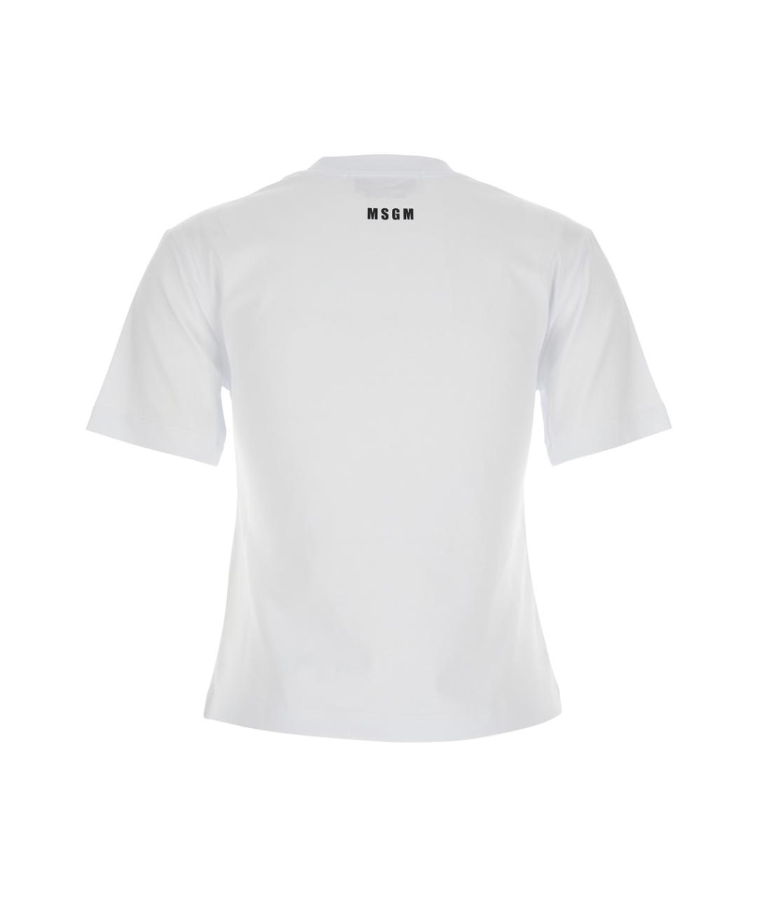 MSGM Белая хлопковая футболка, фото 2