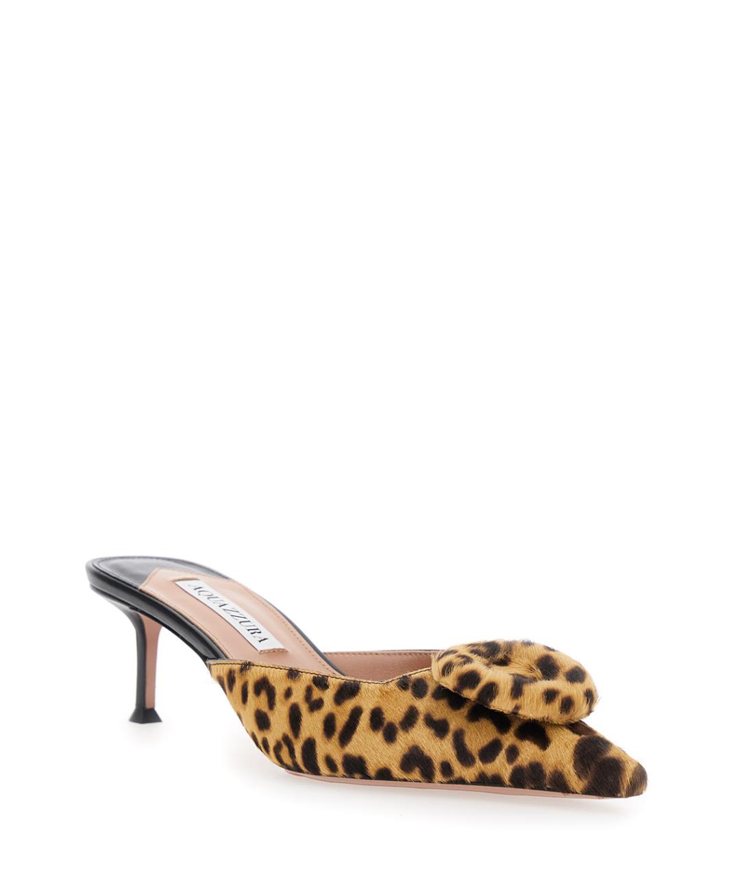 AQUAZZURA Коричневые замшевые мюли, фото 2