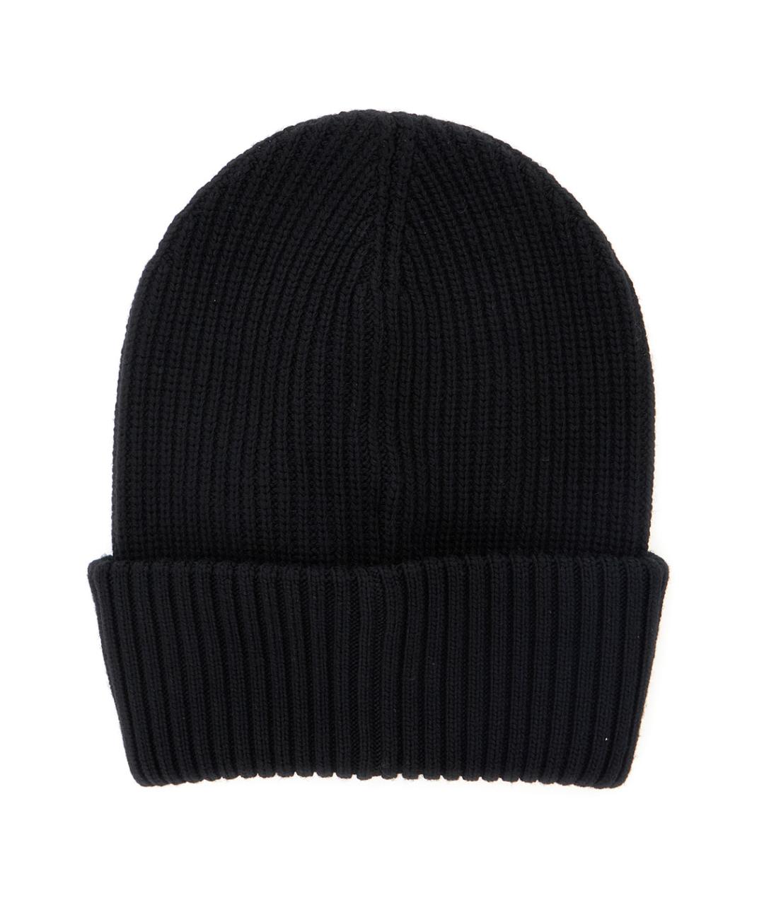 MONCLER Черная шерстяная шапка, фото 1
