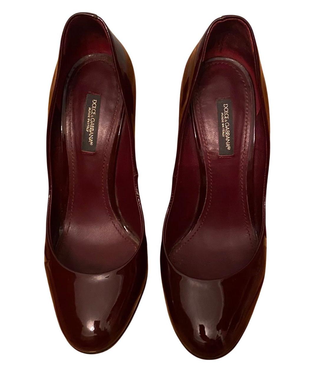 DOLCE&GABBANA Бордовые туфли из лакированной кожи, фото 2