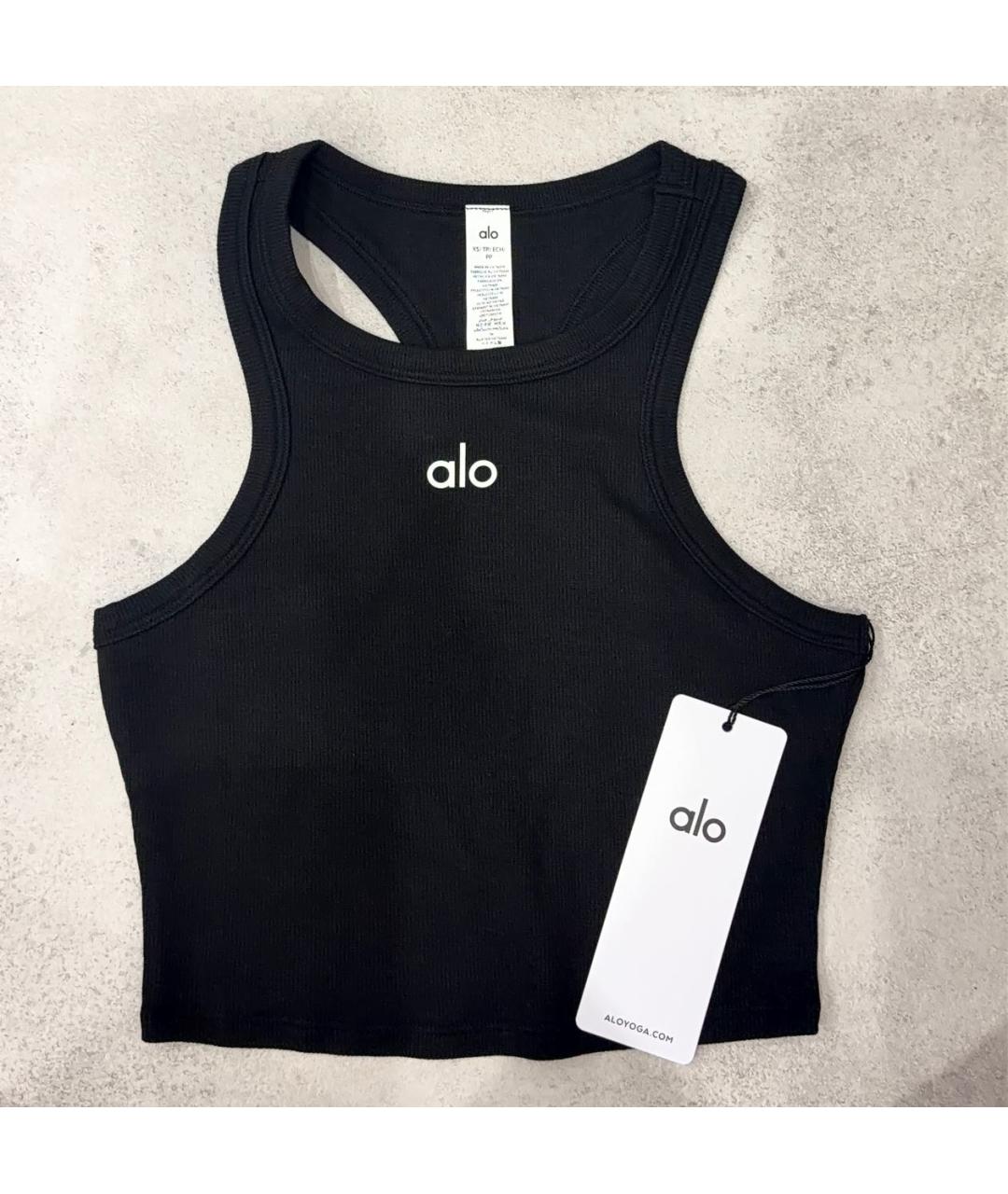 ALO YOGA Черная хлопковая майка, фото 8