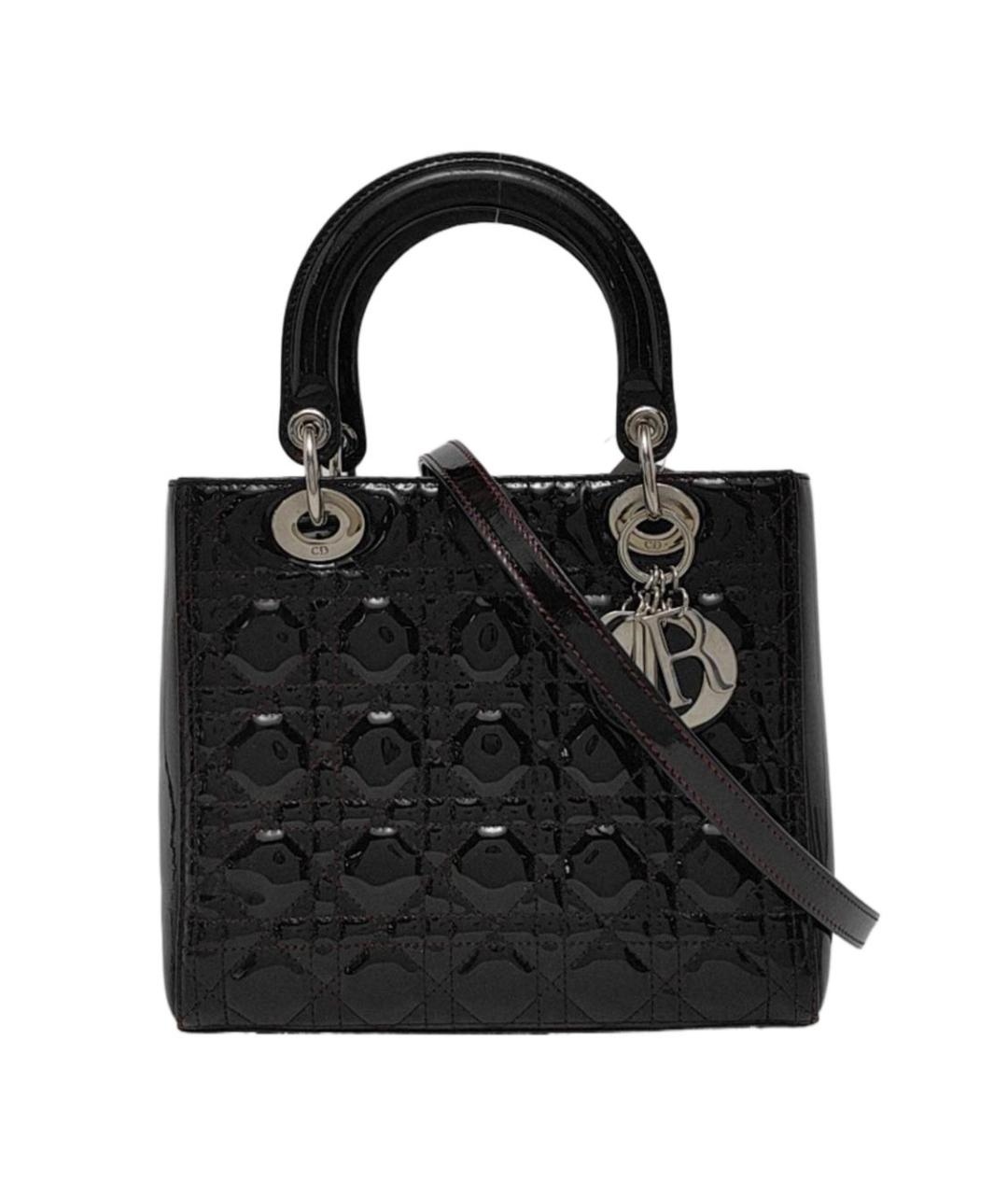 CHRISTIAN DIOR Черная сумка с короткими ручками из лакированной кожи, фото 6