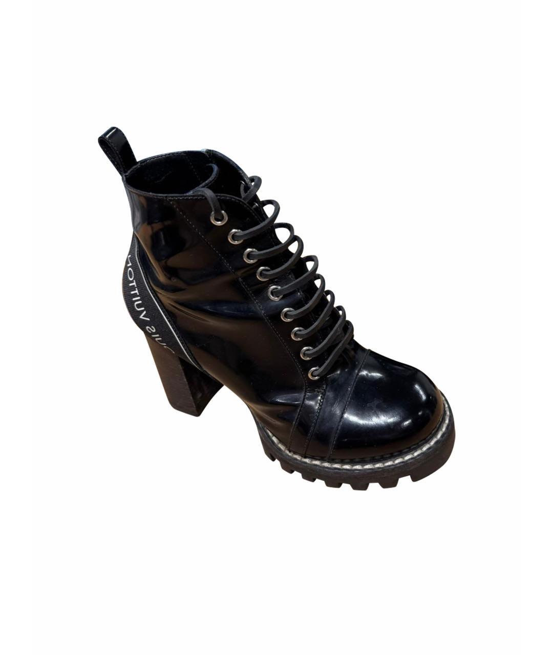 LOUIS VUITTON Черные кожаные ботильоны, фото 1