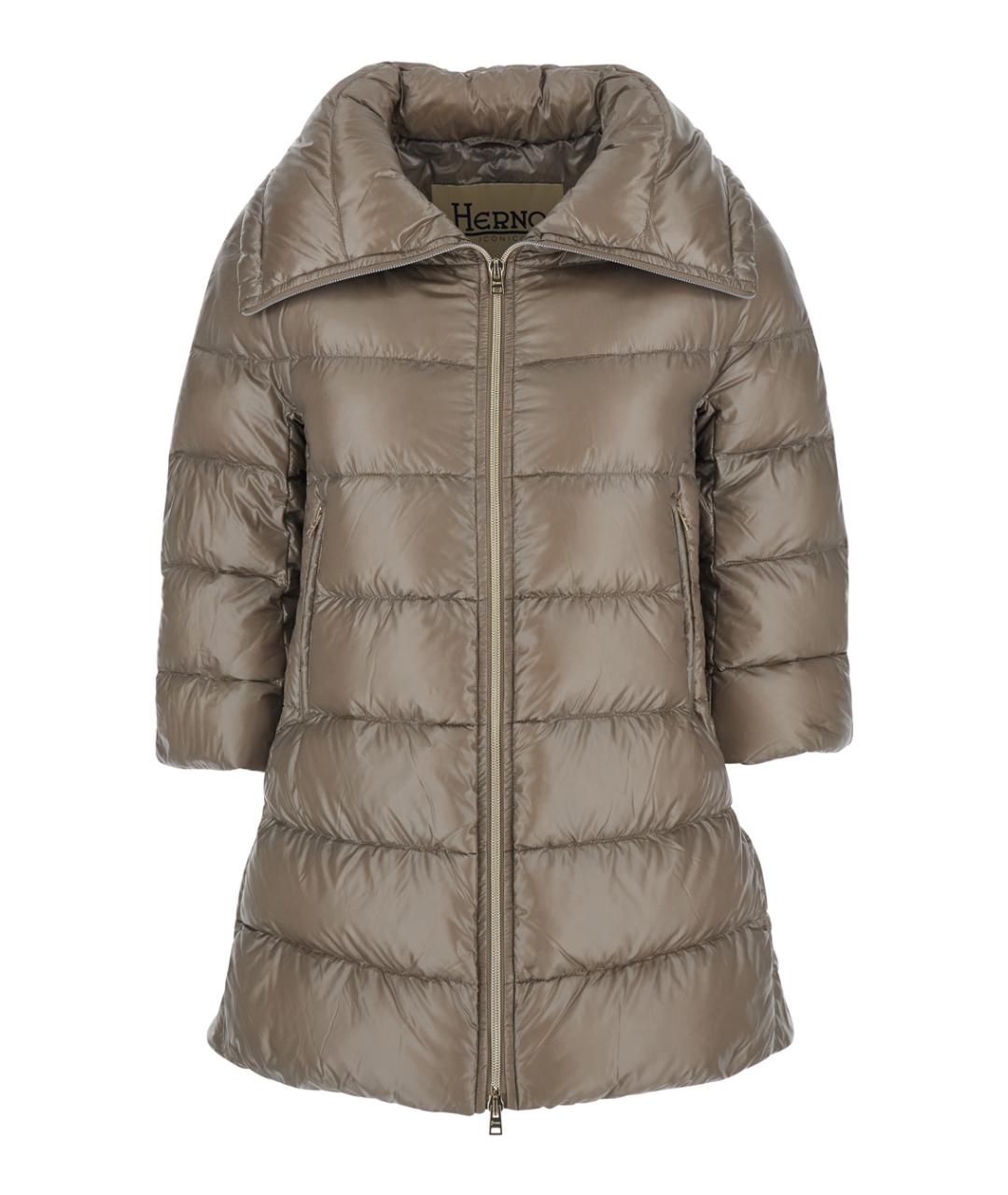 HERNO Бежевый полиамидовый пуховик, фото 1