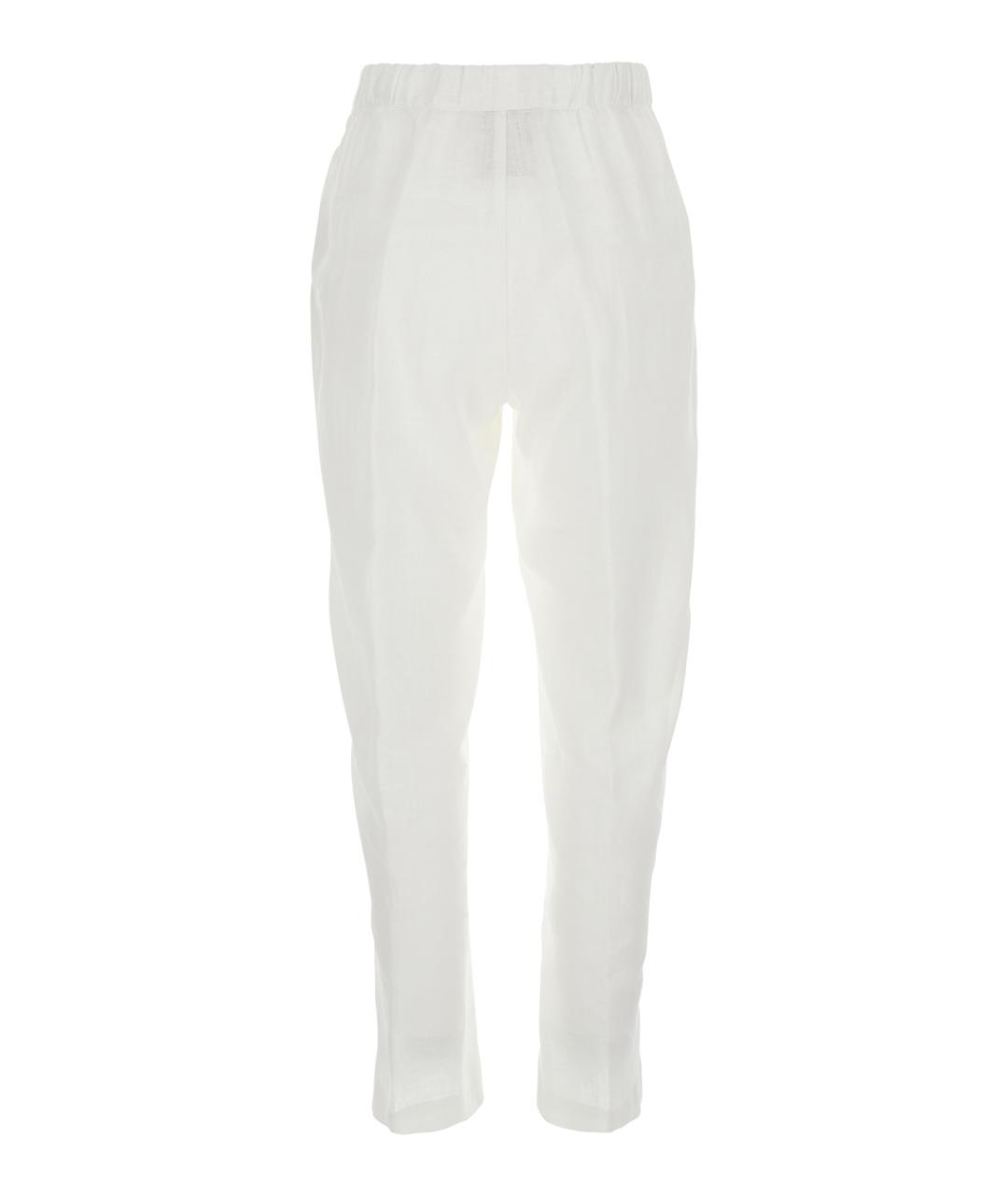 SEMICOUTURE Белые льняные прямые брюки, фото 2