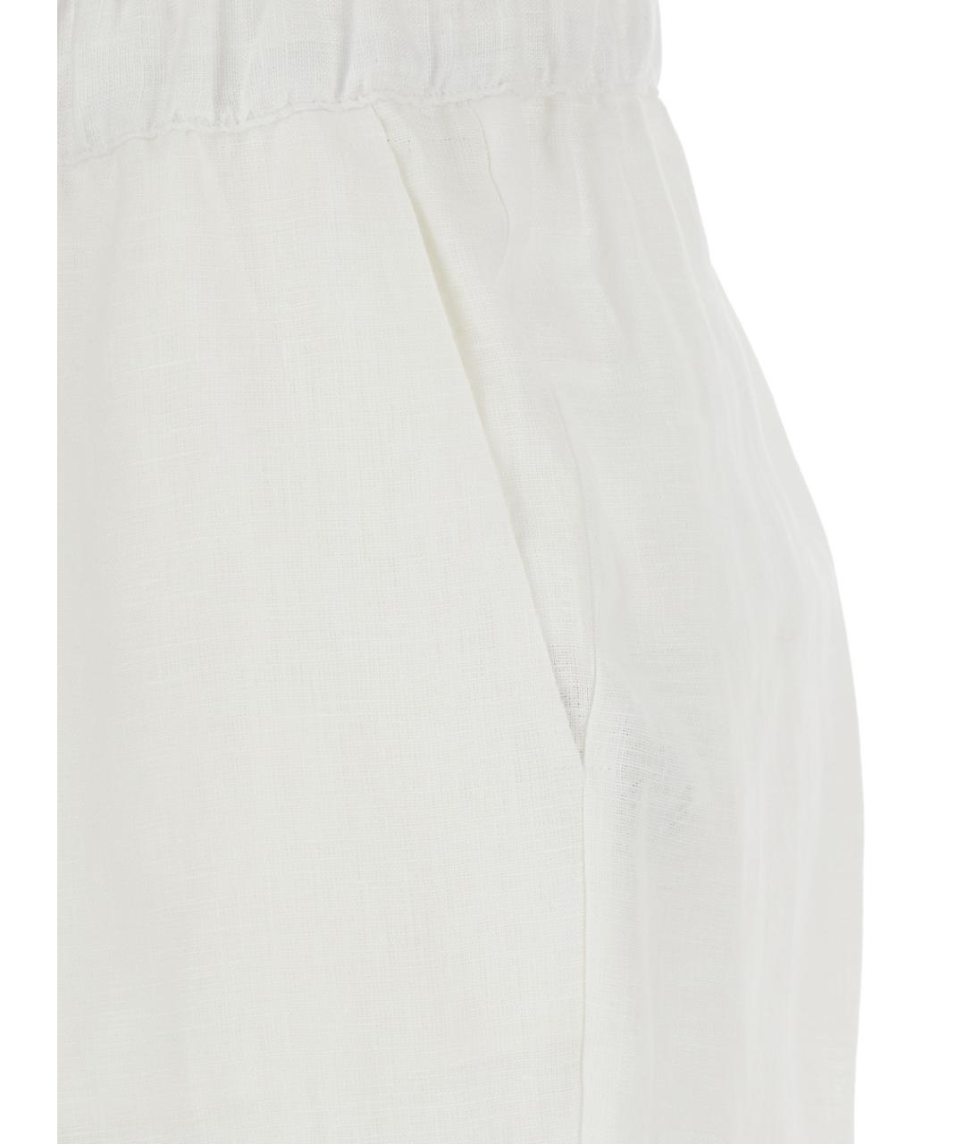 SEMICOUTURE Белые льняные прямые брюки, фото 3