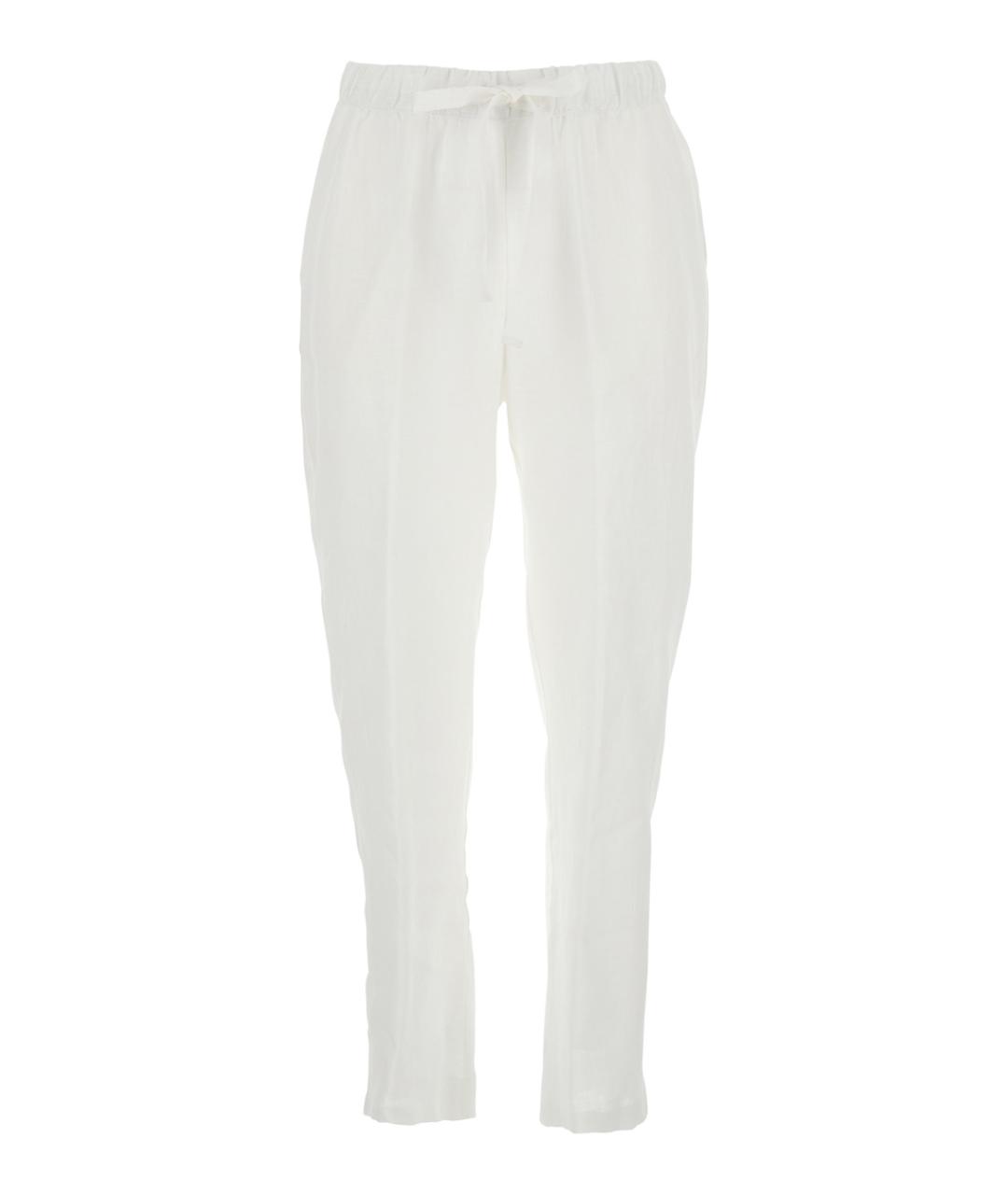 SEMICOUTURE Белые льняные прямые брюки, фото 1