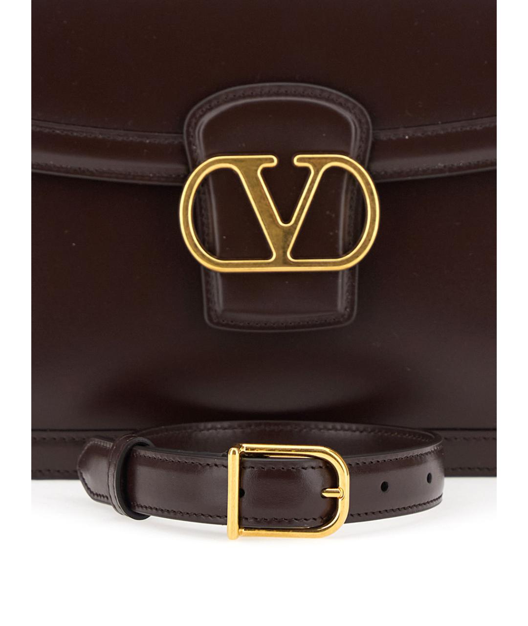 VALENTINO Коричневая кожаная сумка через плечо, фото 3