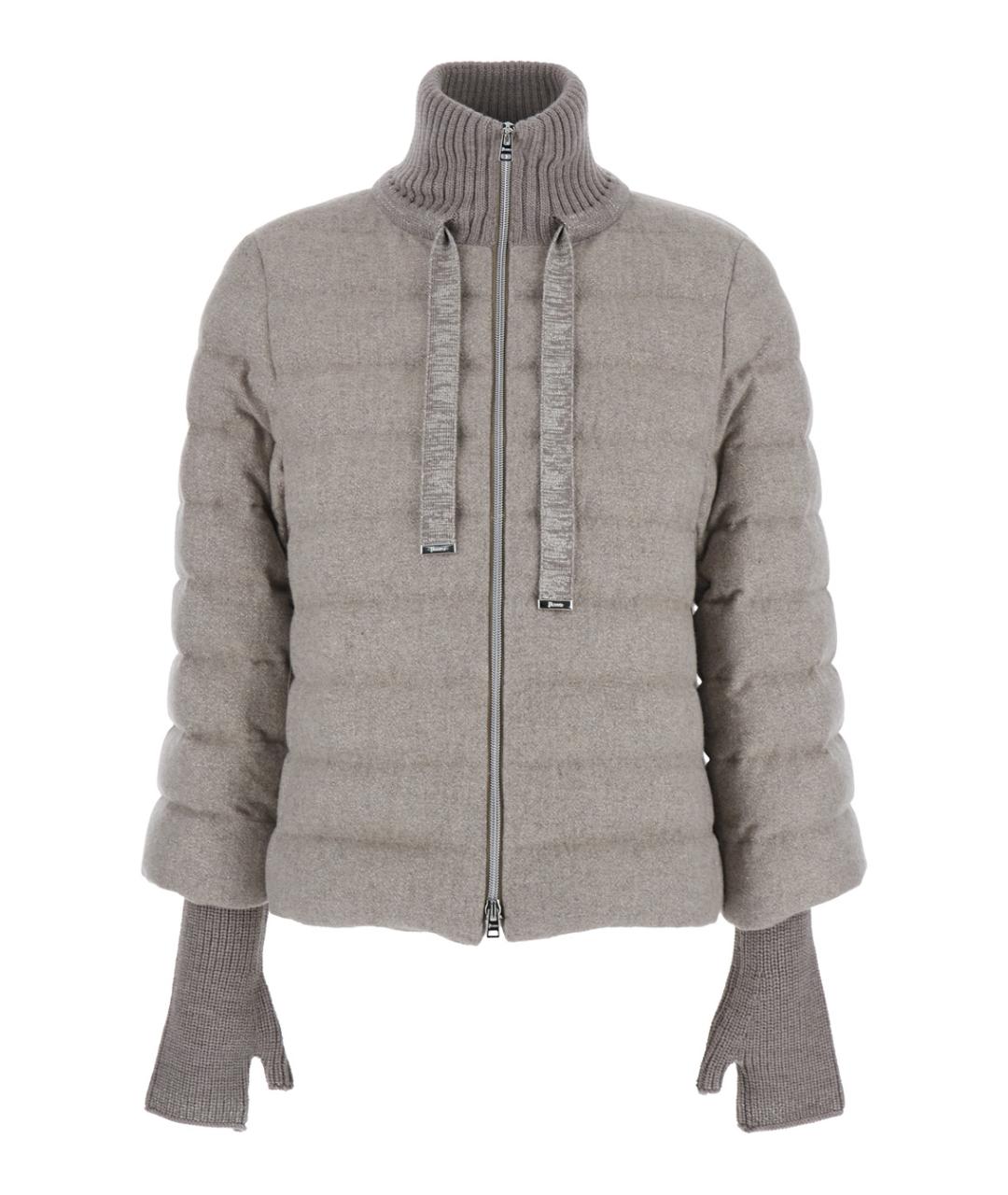 HERNO Бежевый полиамидовый пуховик, фото 1