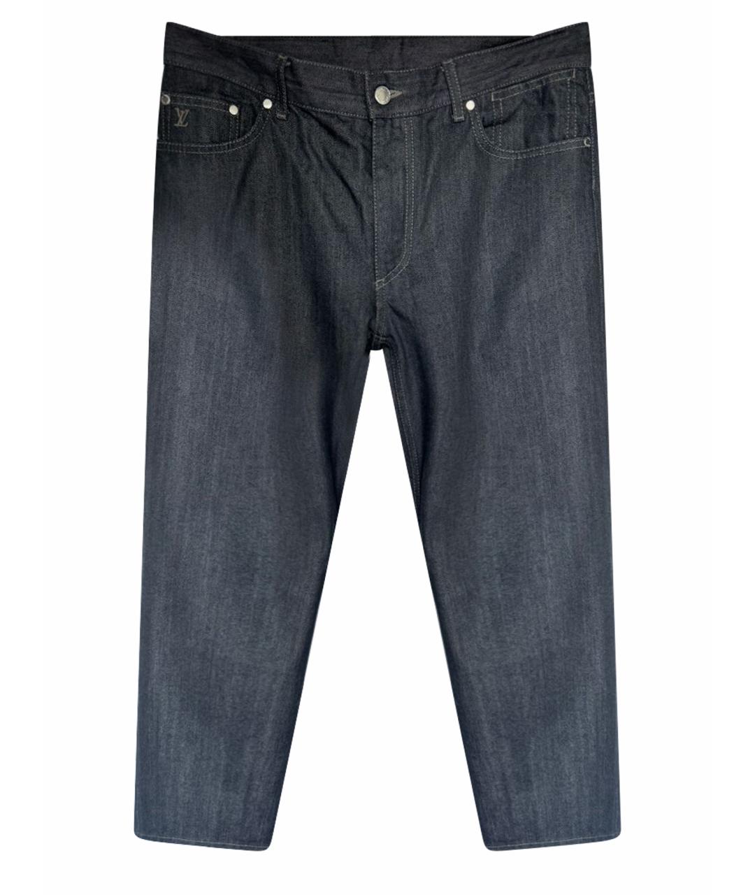 LOUIS VUITTON Черные хлопковые прямые джинсы, фото 1