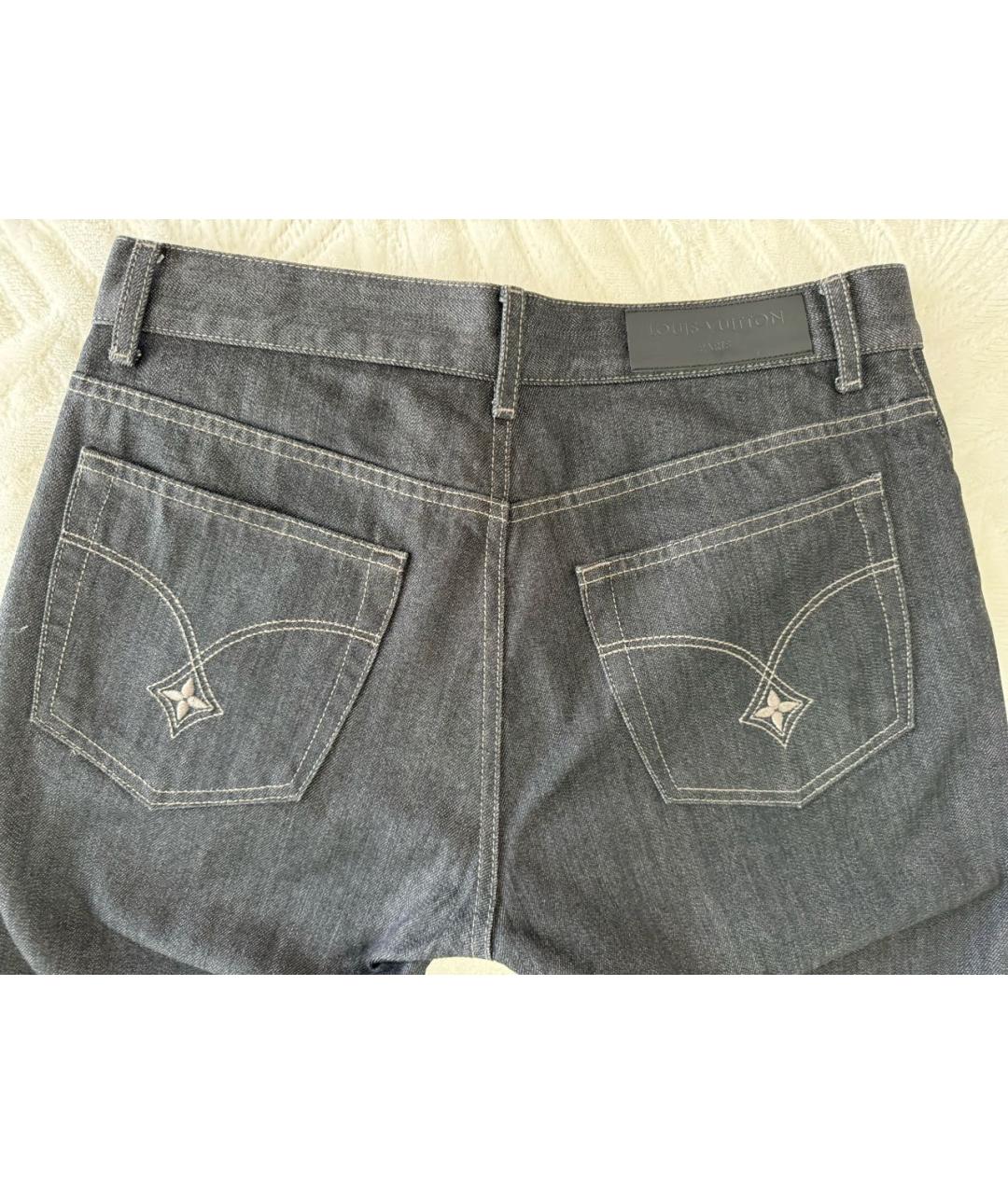 LOUIS VUITTON Черные хлопковые прямые джинсы, фото 3