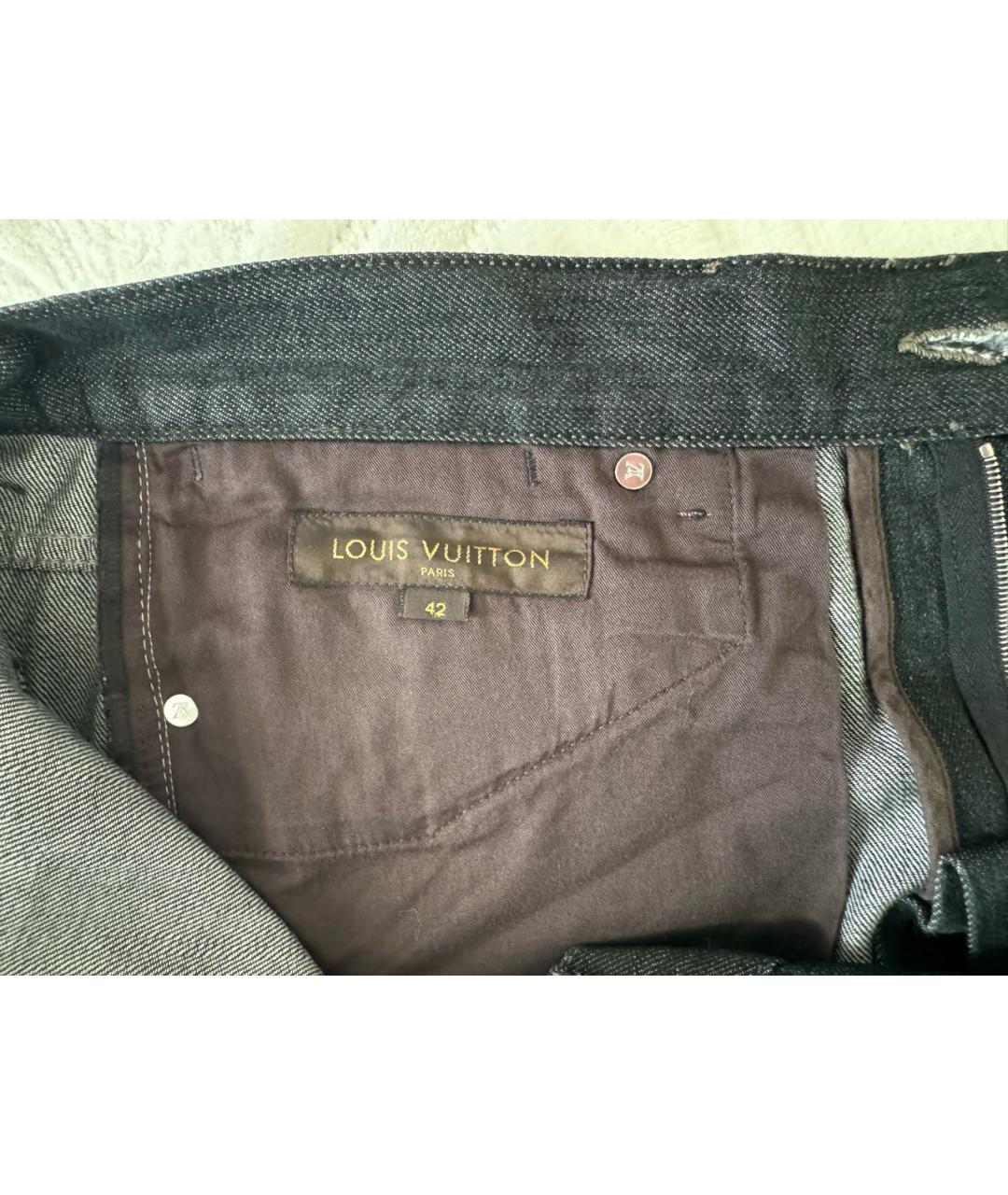LOUIS VUITTON Черные хлопковые прямые джинсы, фото 8