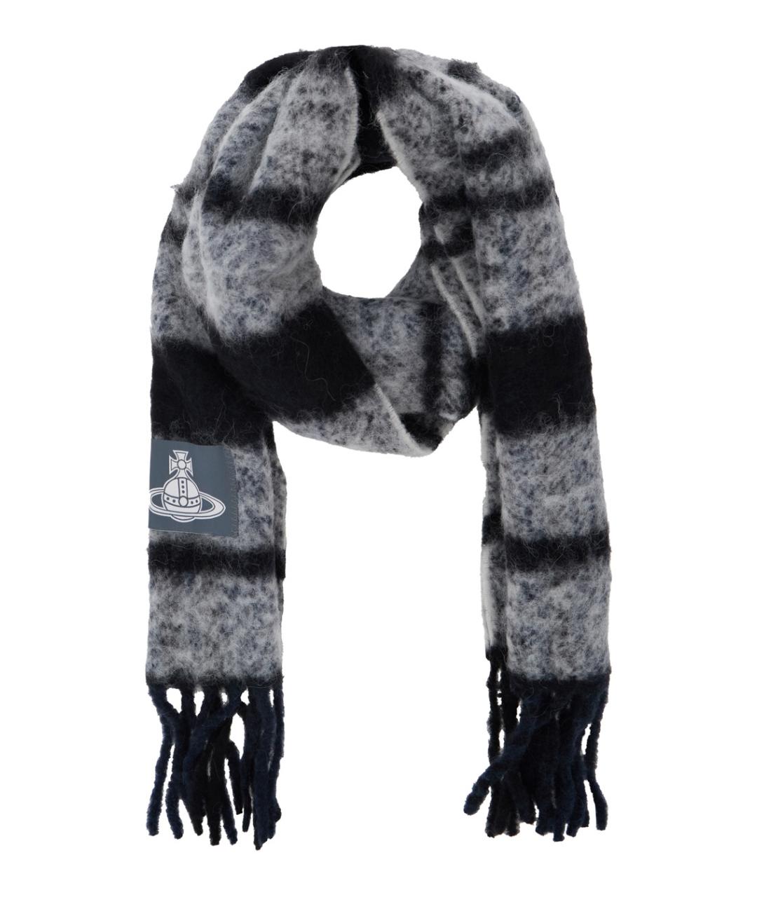 VIVIENNE WESTWOOD Серый шерстяной шарф, фото 2