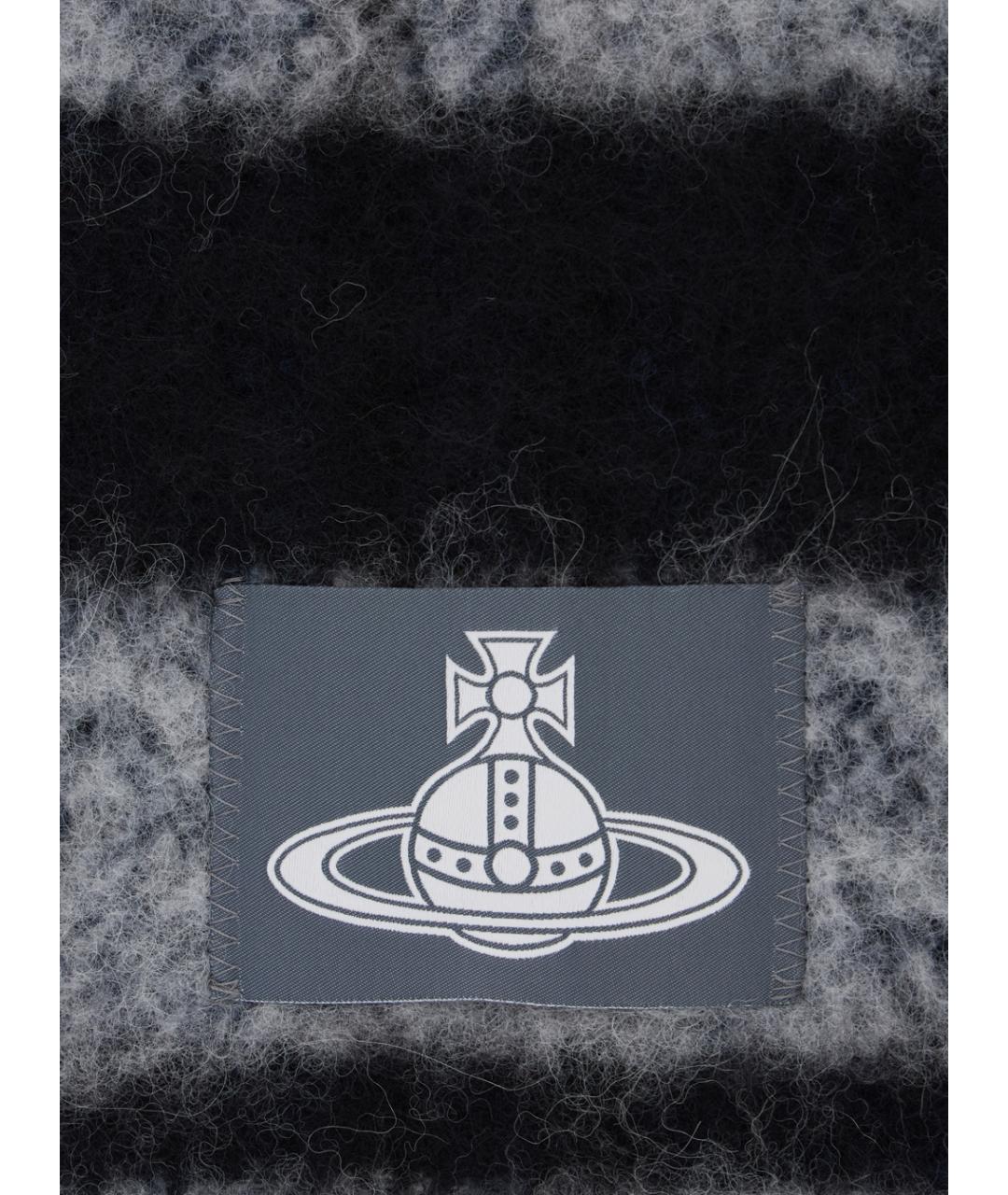 VIVIENNE WESTWOOD Серый шерстяной шарф, фото 3