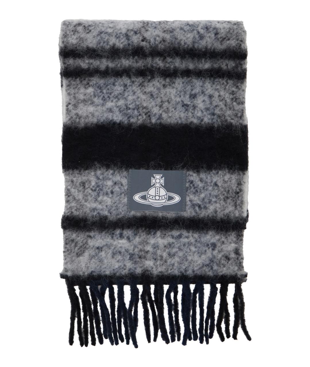 VIVIENNE WESTWOOD Серый шерстяной шарф, фото 1