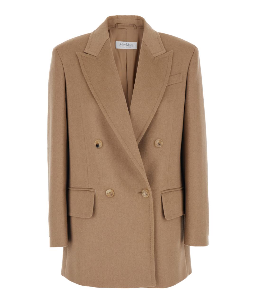 MAX MARA Бежевый шерстяной жакет/пиджак, фото 1