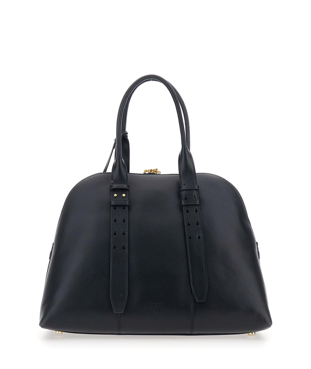 PINKO Черная кожаная сумка с короткими ручками, фото 2