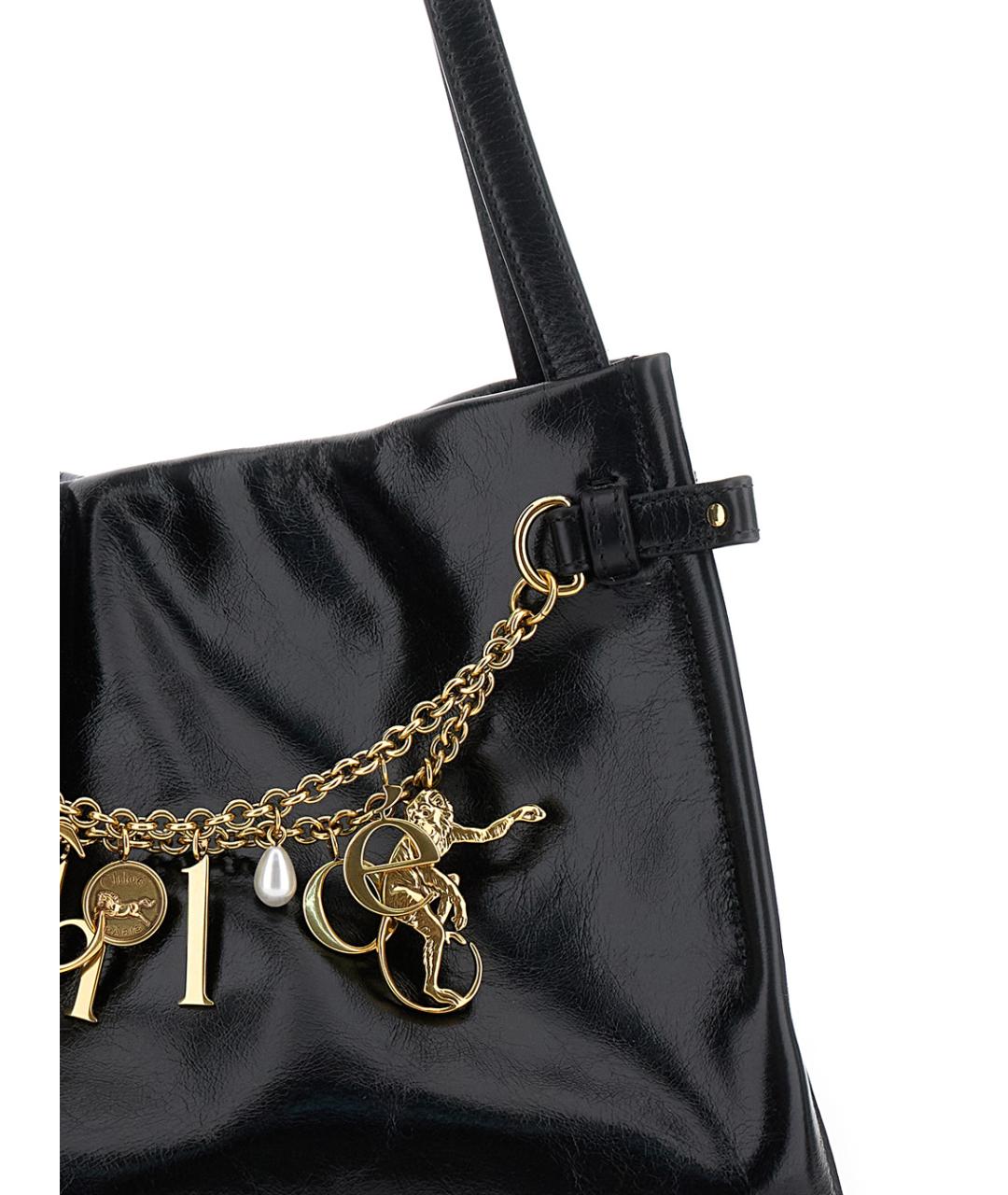 CHLOE Черная кожаная сумка через плечо, фото 3