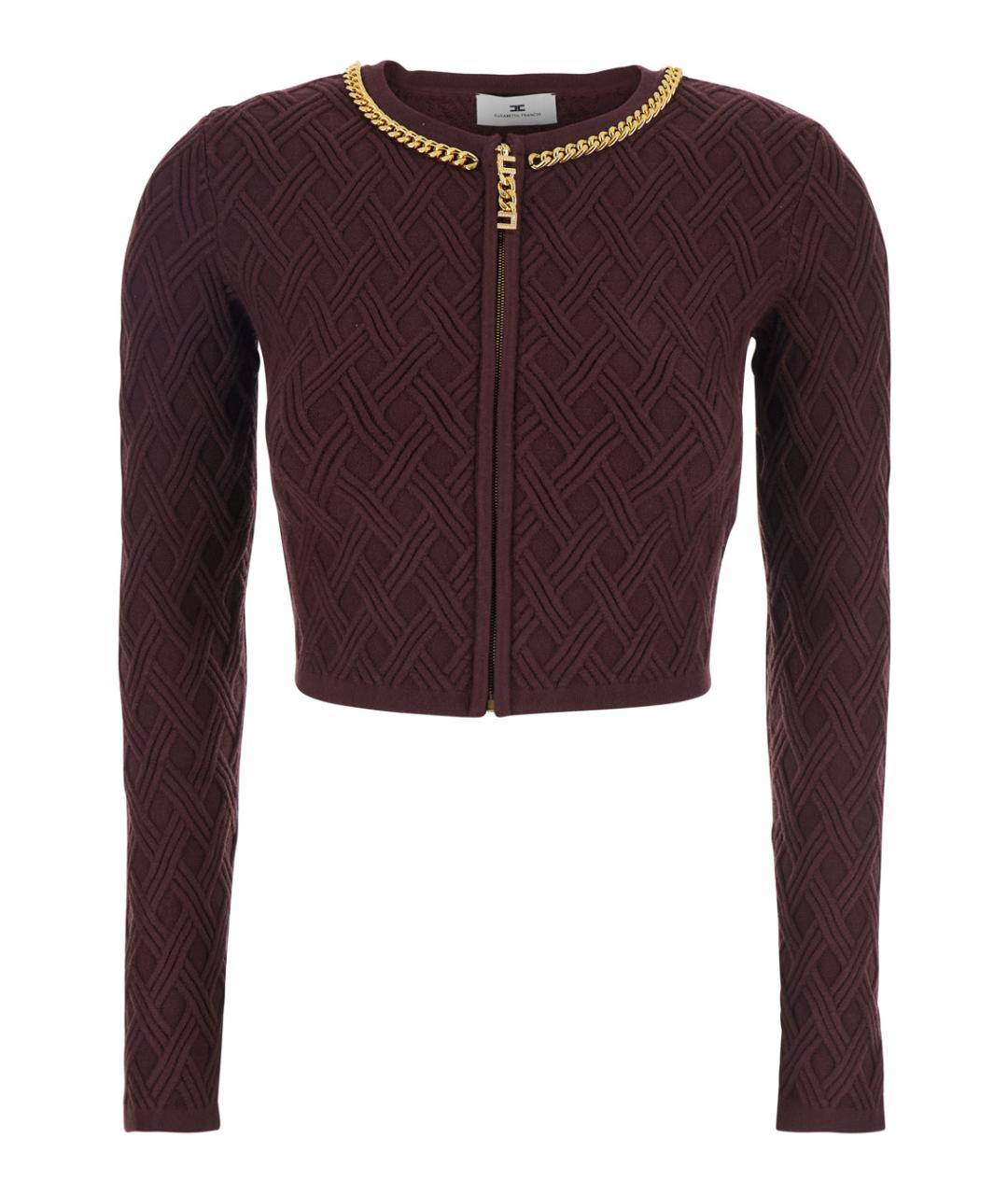 ELISABETTA FRANCHI Бордовый вискозный джемпер / свитер, фото 1