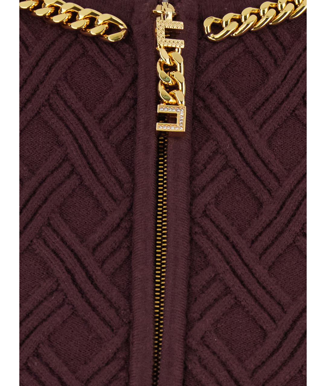 ELISABETTA FRANCHI Бордовый вискозный джемпер / свитер, фото 3
