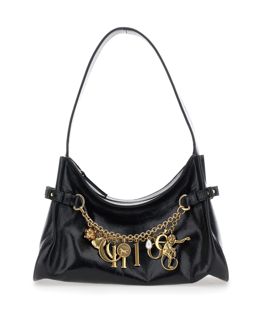 CHLOE Черная кожаная сумка через плечо, фото 1