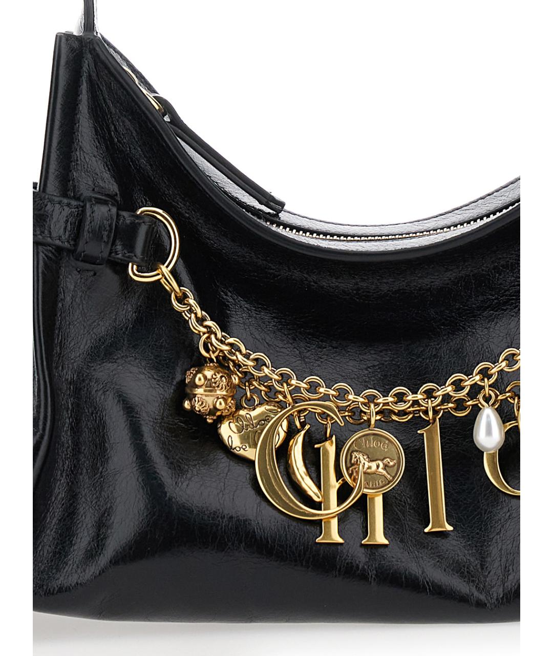 CHLOE Черная кожаная сумка через плечо, фото 3