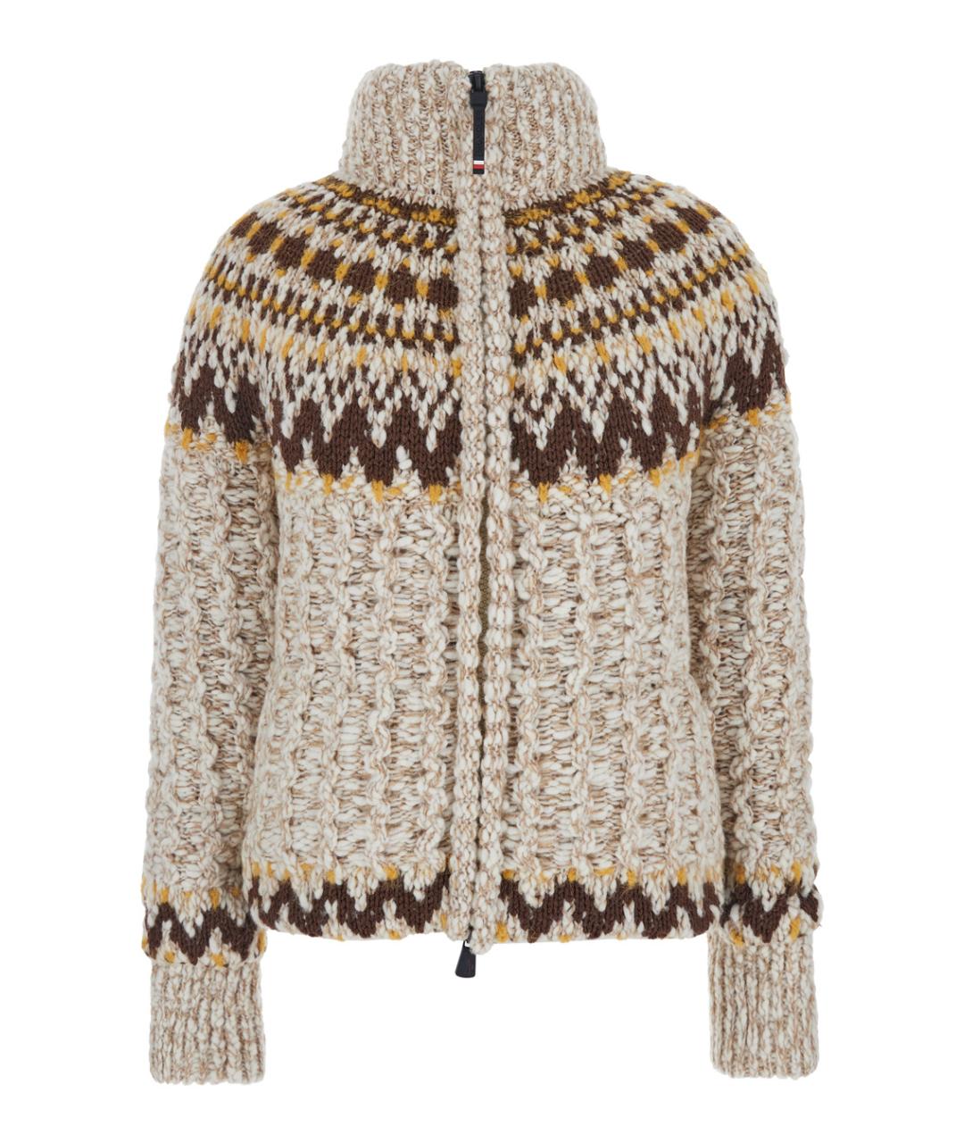 MONCLER GRENOBLE Бежевый шерстяной жакет/пиджак, фото 1